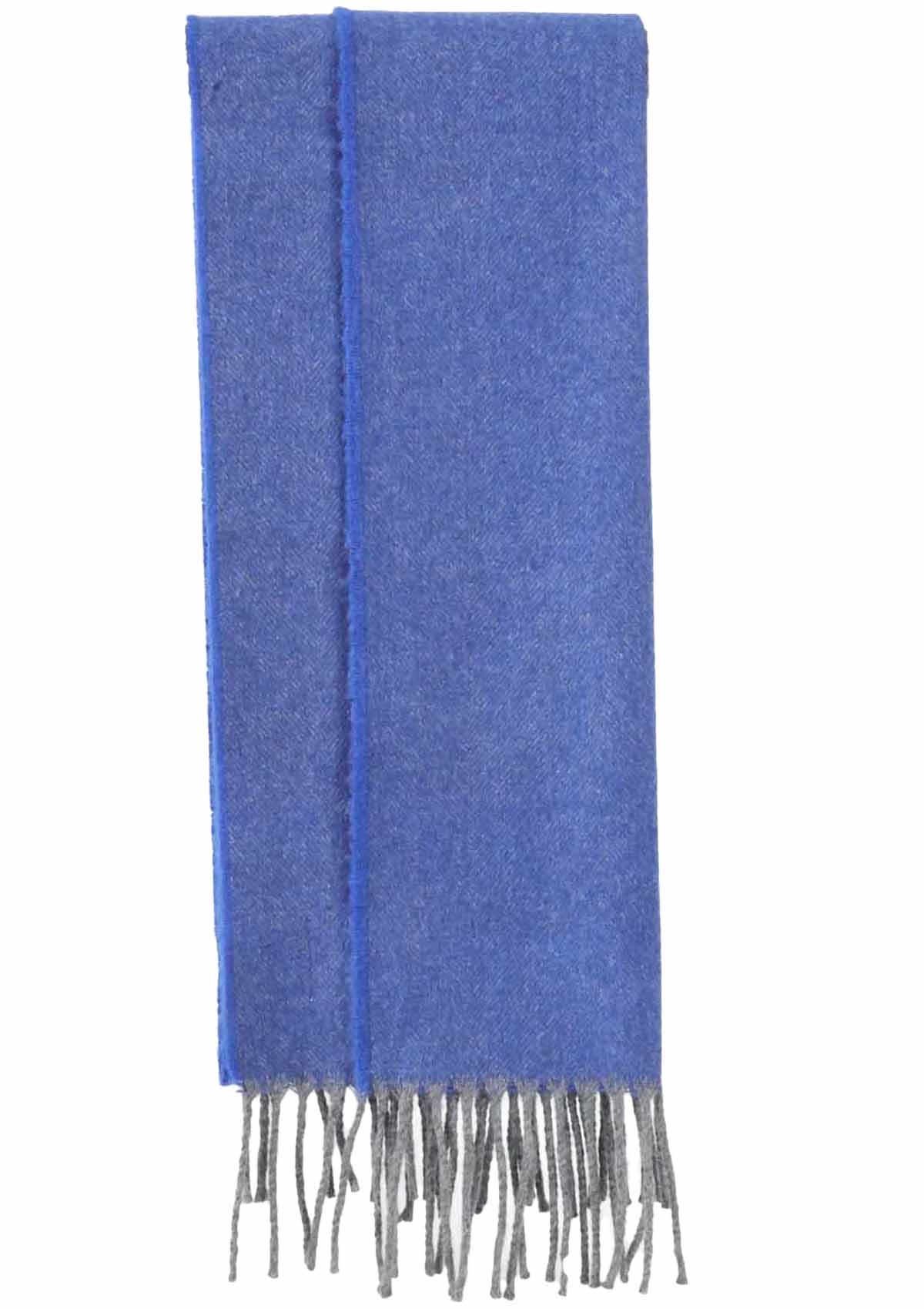Kaschmirschals Fischgrätenmuster Blau