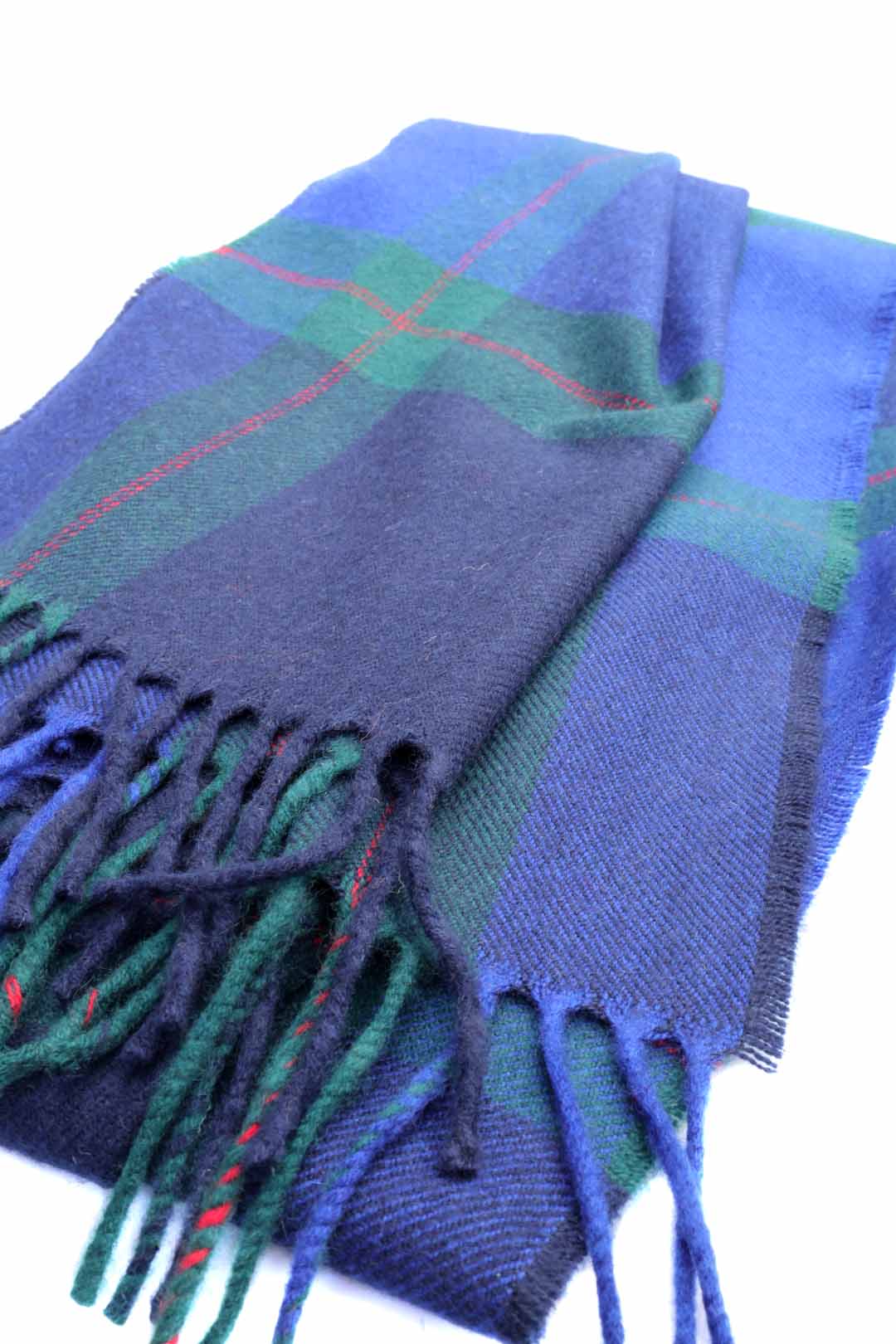 Cashmere Scarf Checked Blue