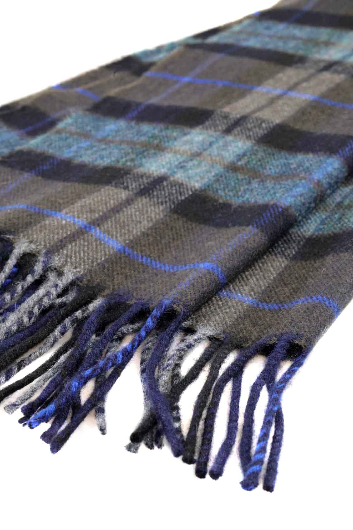 Kuuhi Kaschmirschal Storr Braun und Blau Tartan
