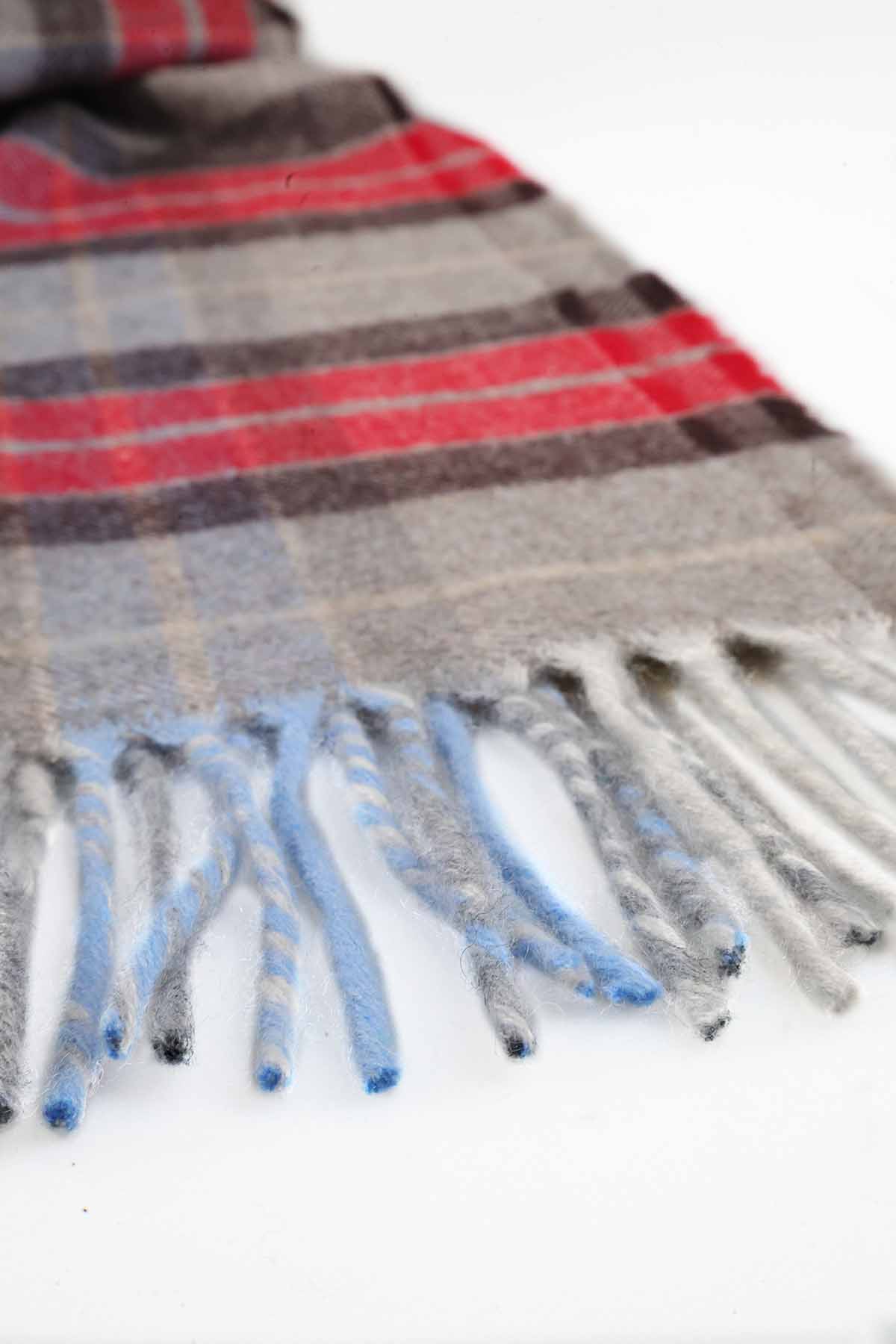 Kuuhi Kaschmirschal Cuillin Hills Brown Rot Tartan