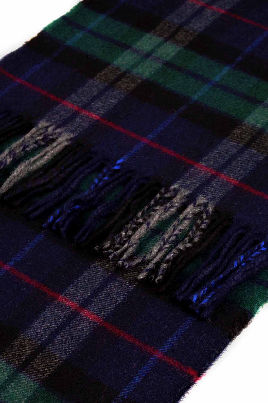 Kuuhi Kaschmirschal Dunvegan Blau Grün Tartan