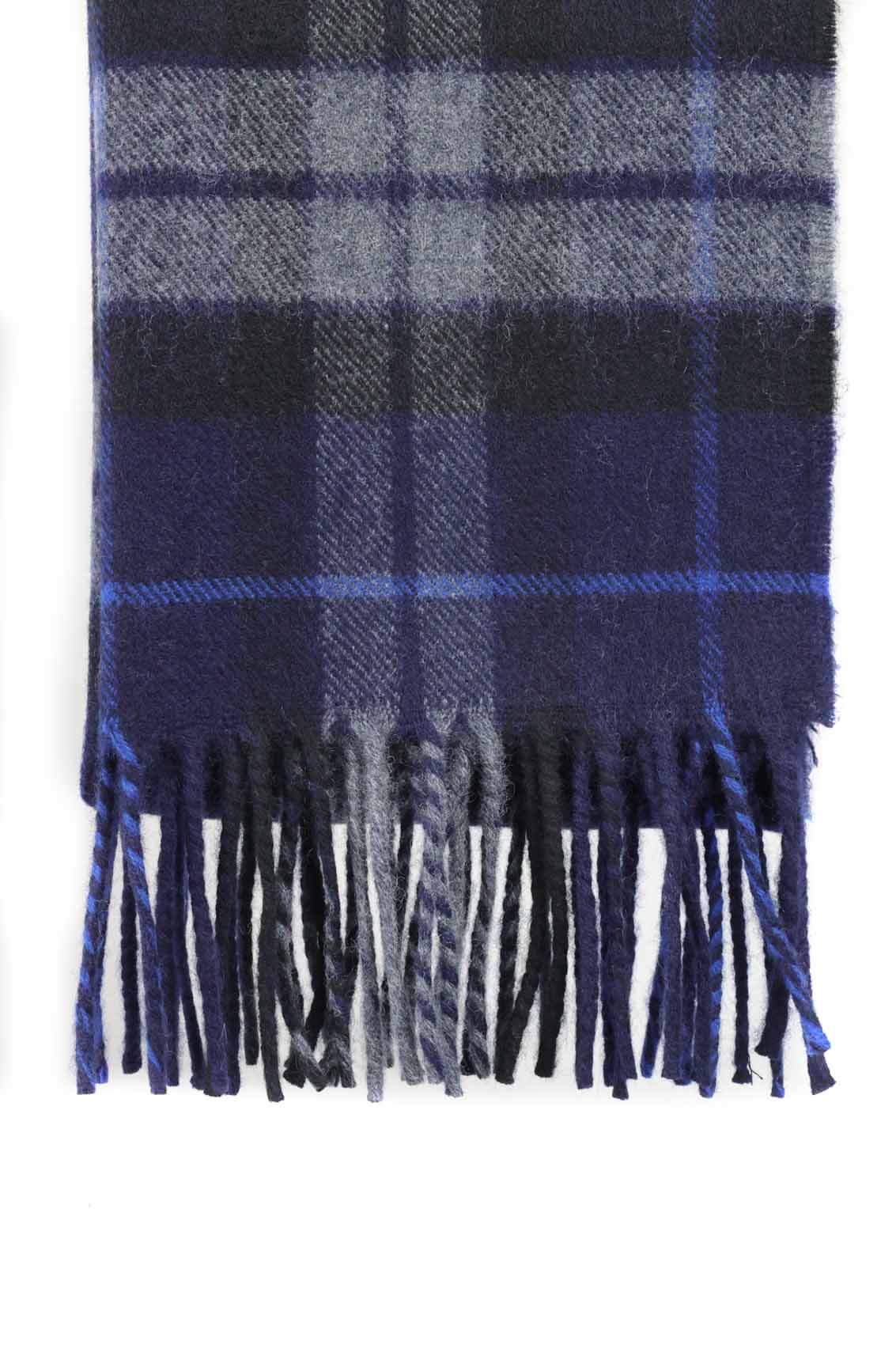 Kuuhi Kaschmirschal Neist Point Blau Weiss Tartan