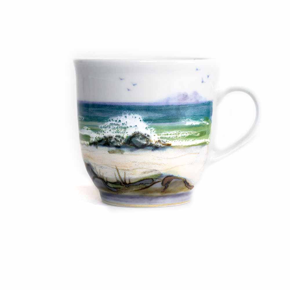 Keramik Becher Schottische Meereslandschaft