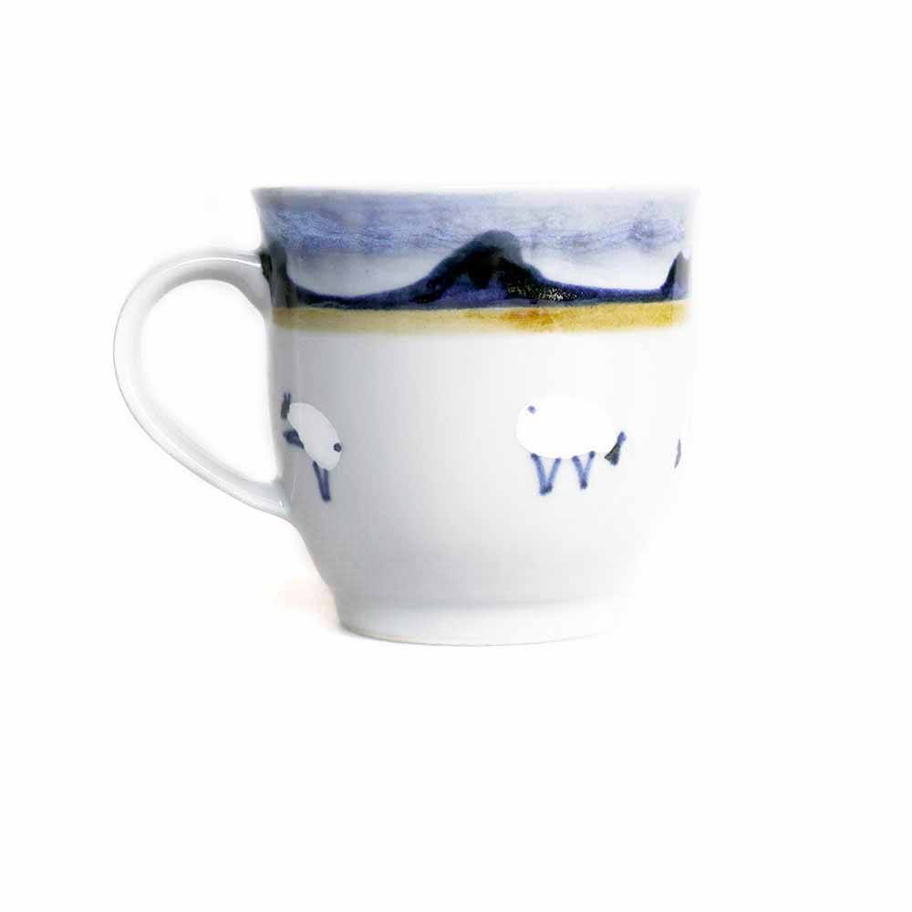 Keramik Becher Schottische Schafe