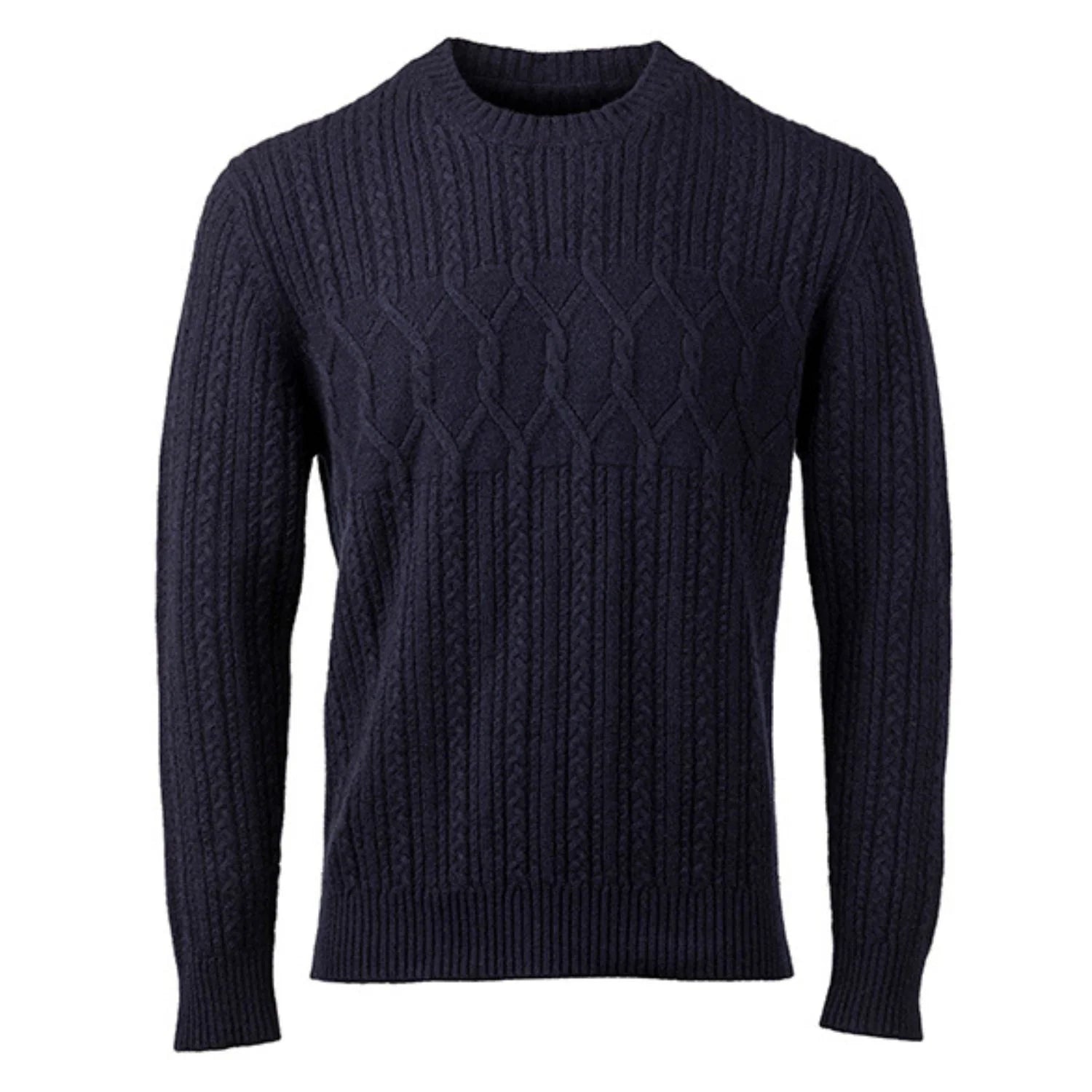 Kinalba Kaschmir Pullover Zopfmuster Blau