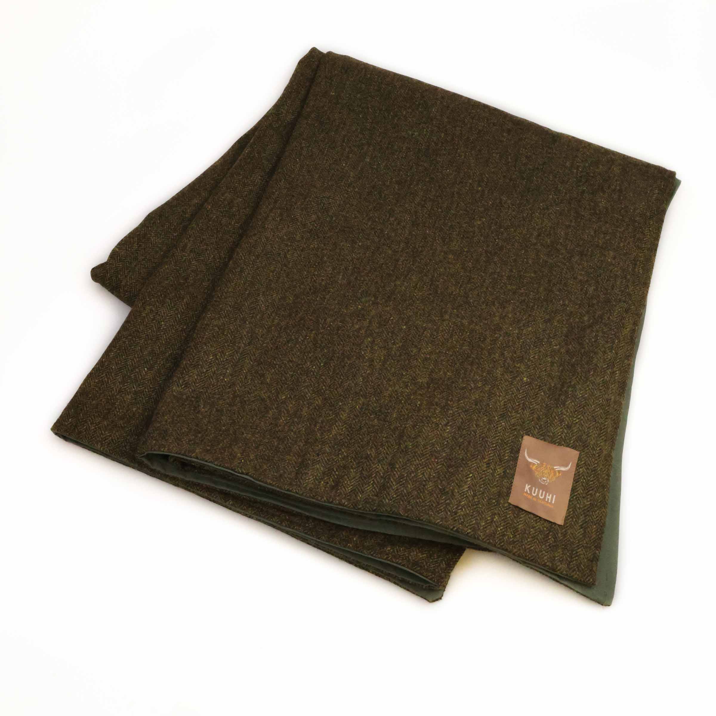 Kuuhi Familie Picknickdecke Beauly | Herringbone Tweed Moss Grün · Wasserdicht
