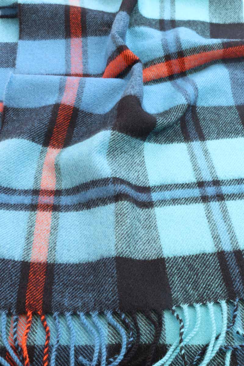 Lochcarron Tartan Lammwolle Schals Antik Blau