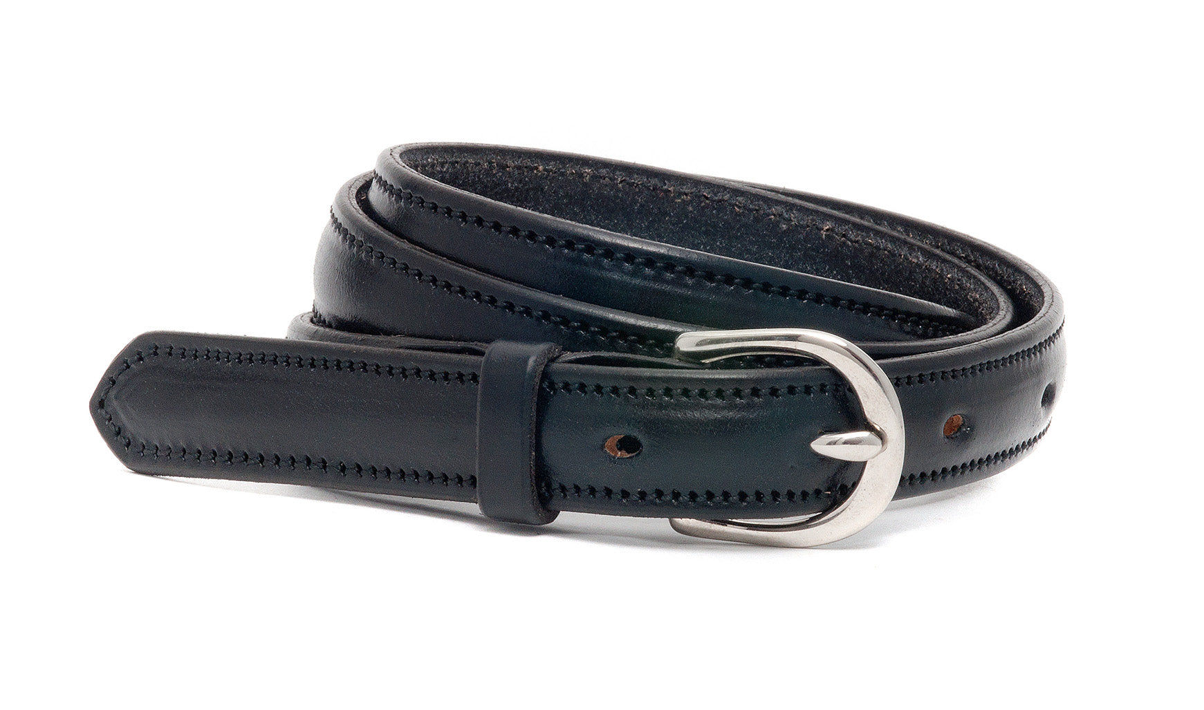 Leather Belt Women Black Slim
