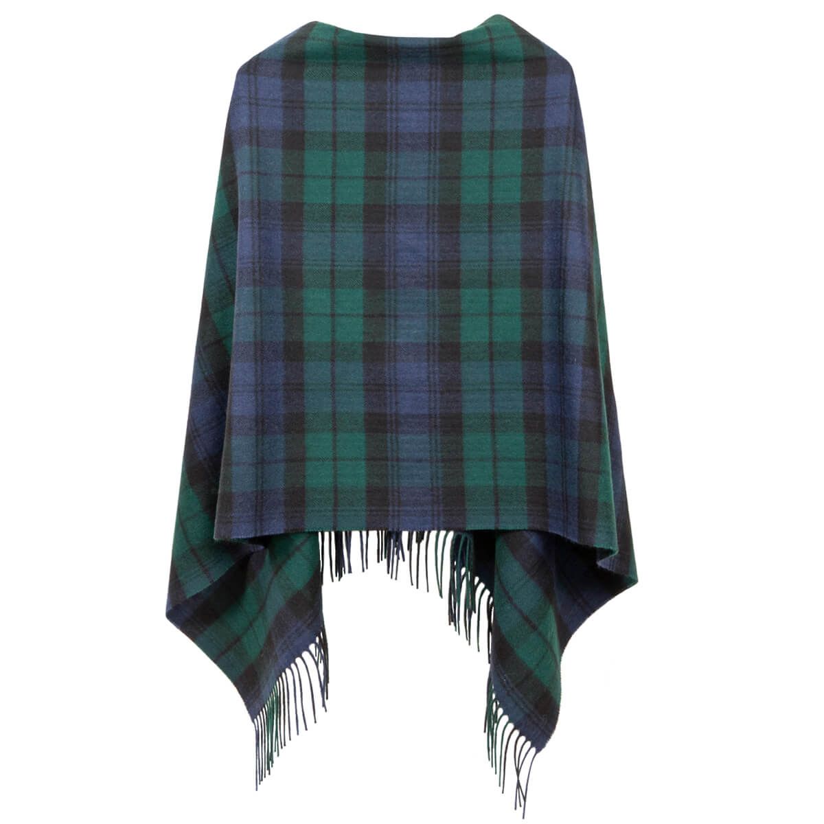 Poncho lambswool tartan Blackwatch