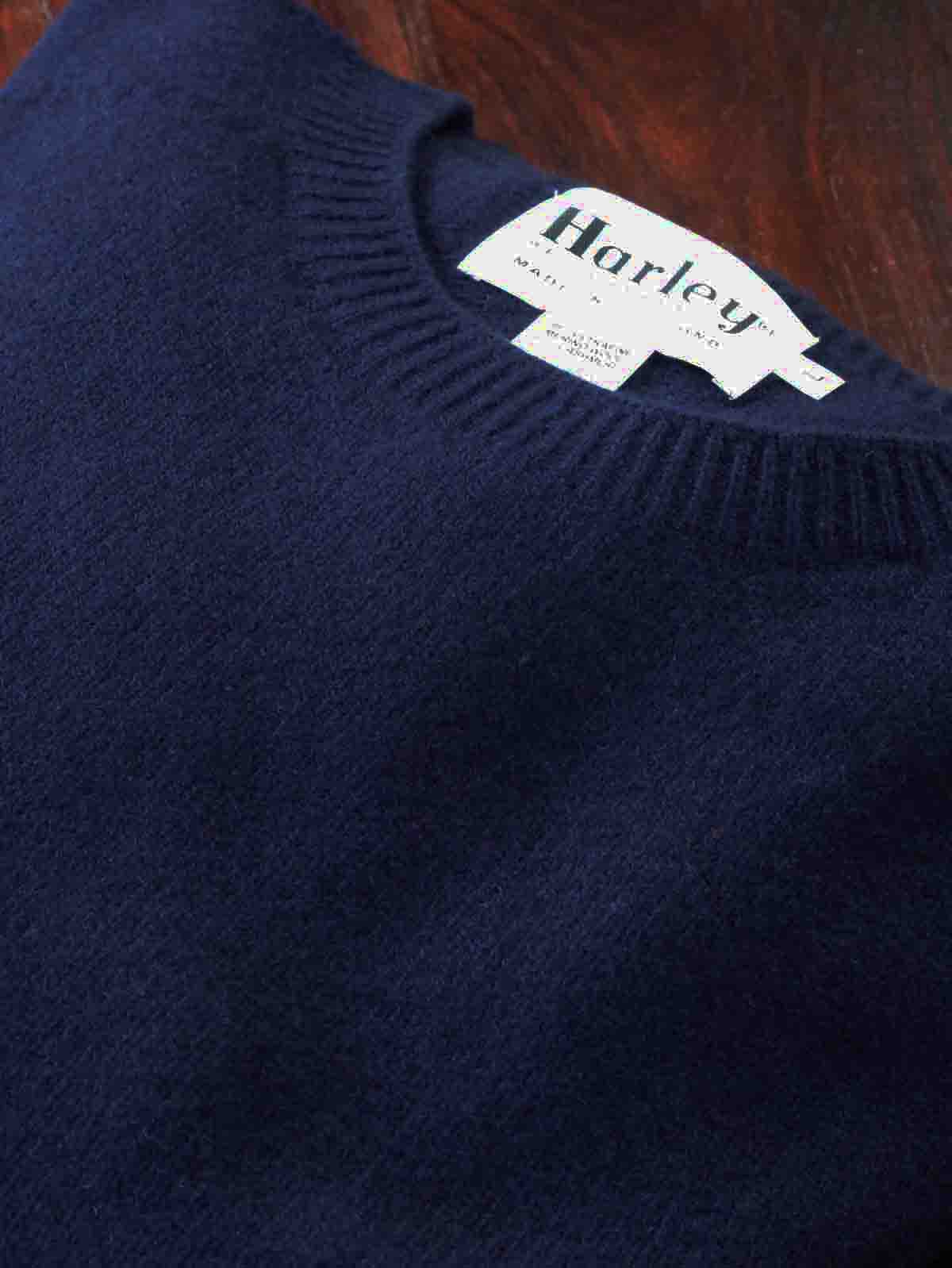 Harley of Scotland Herren Merino Kaschmir Pullover Mitternacht