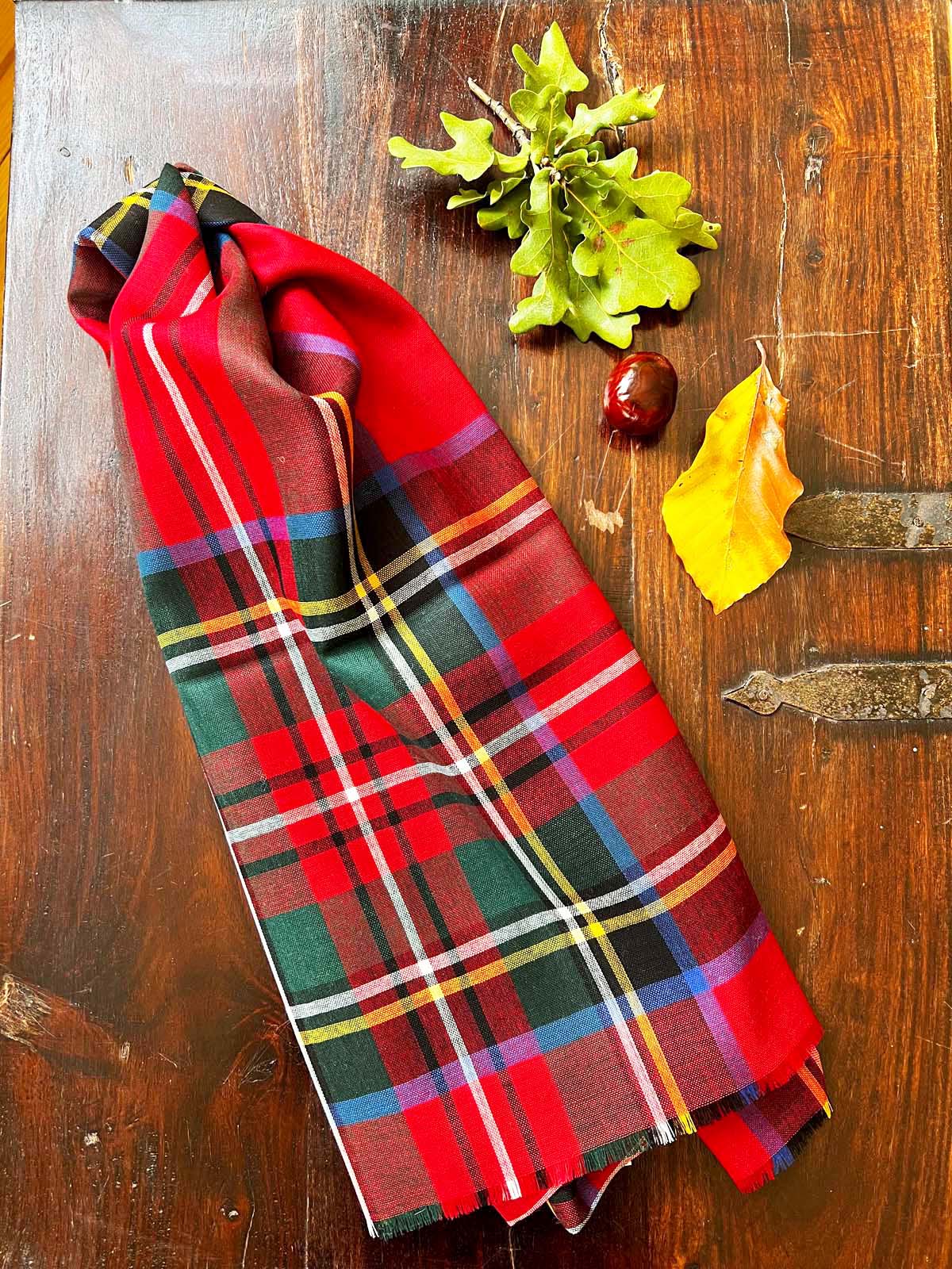 Merino Wolle Schal | Stewart Rot Tartan