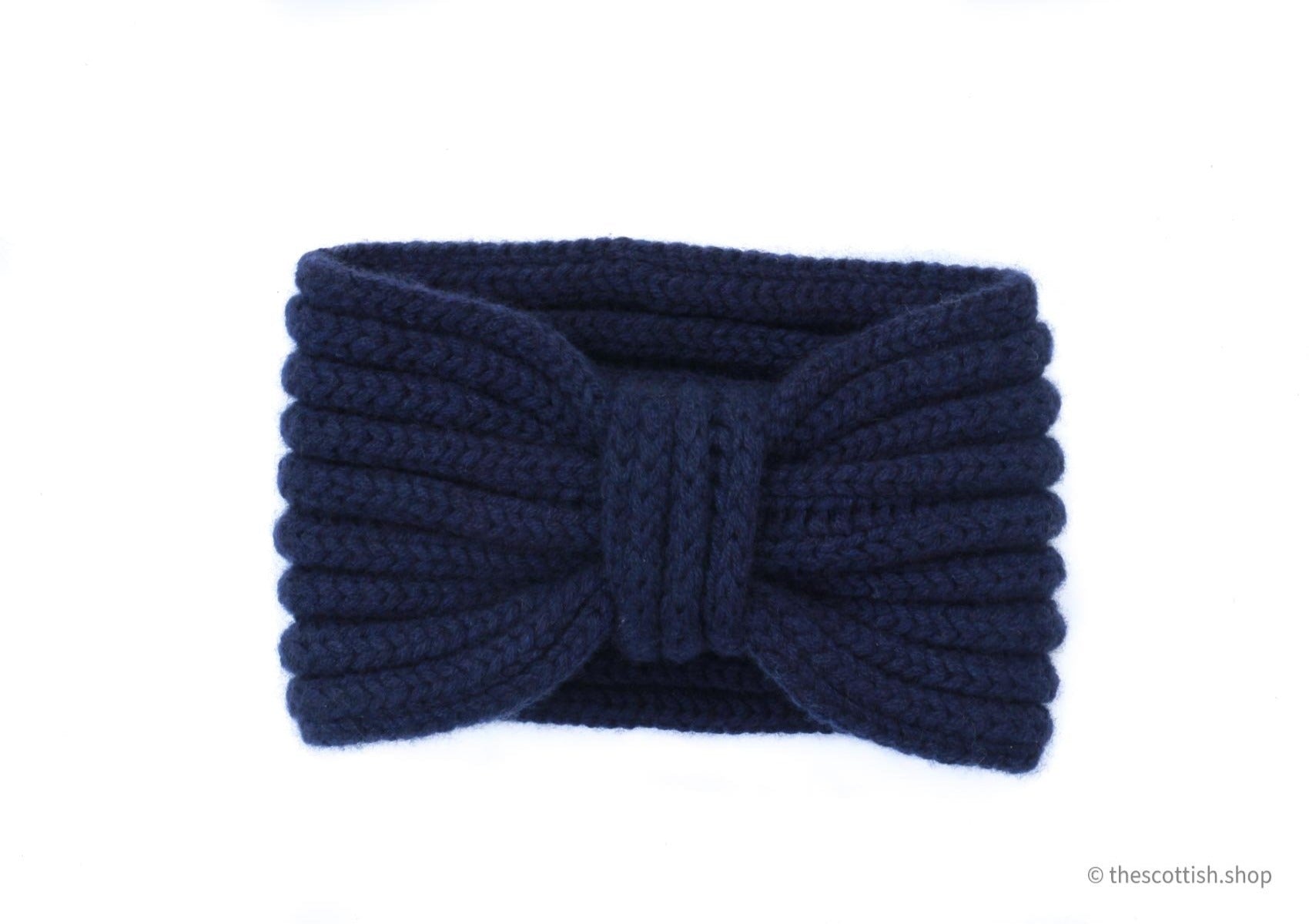 Rosie Sugden Kaschmir Stirnband Navy — Rippenstrick, 100% Kaschmir, Einheitsgröße, Made in Scotland