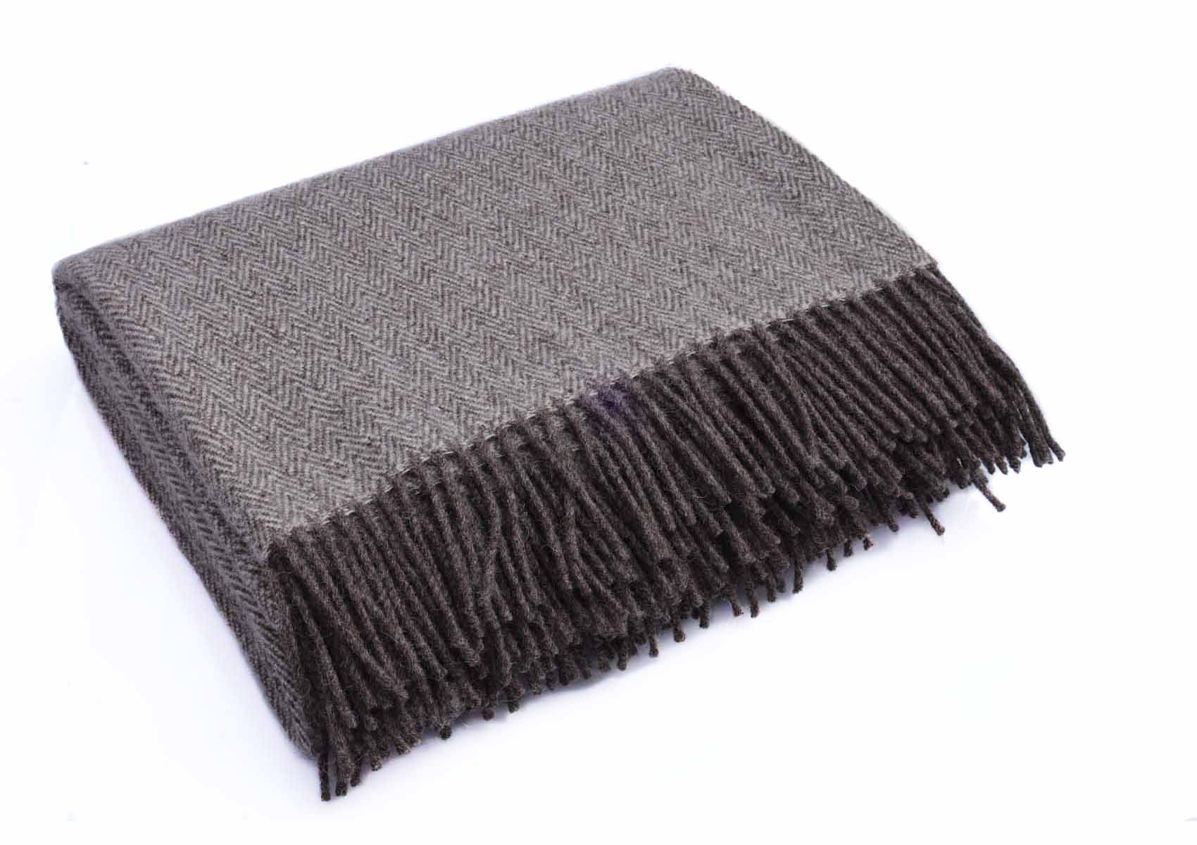 Shetland Worsted Wool Blanket Grey
