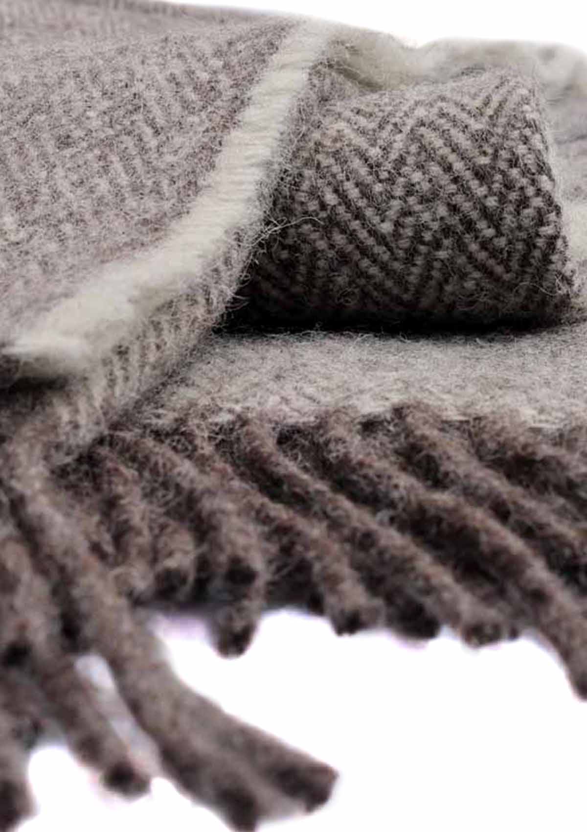 Shetland Worsted Wool Blanket Grey