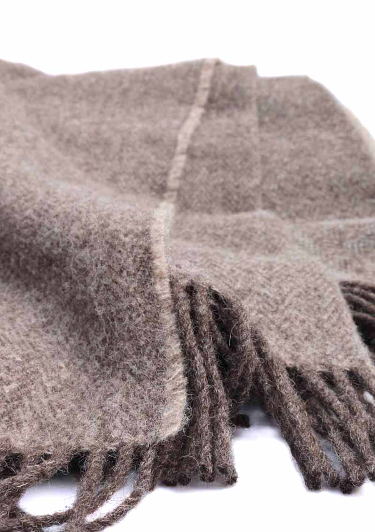 Shetland worsted wool blanket fawn brown