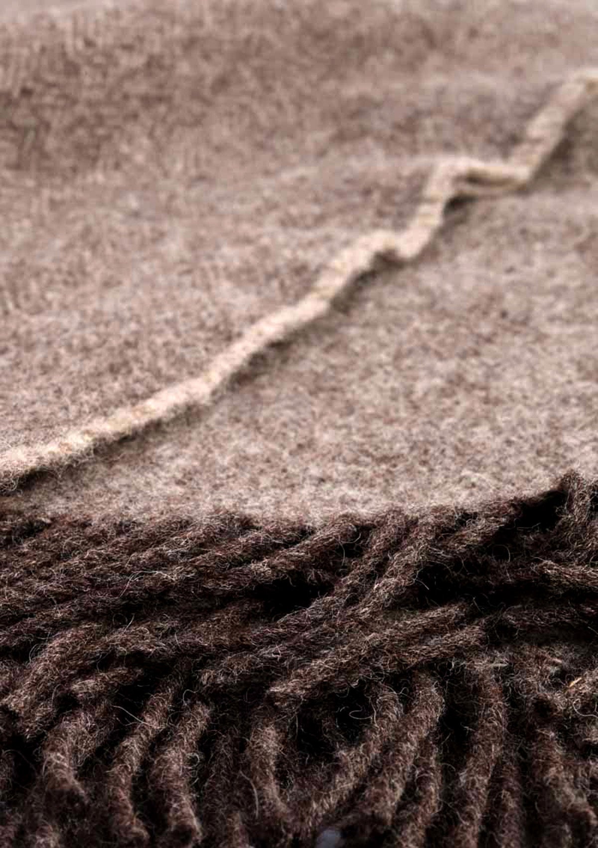 Shetland worsted wool blanket fawn brown