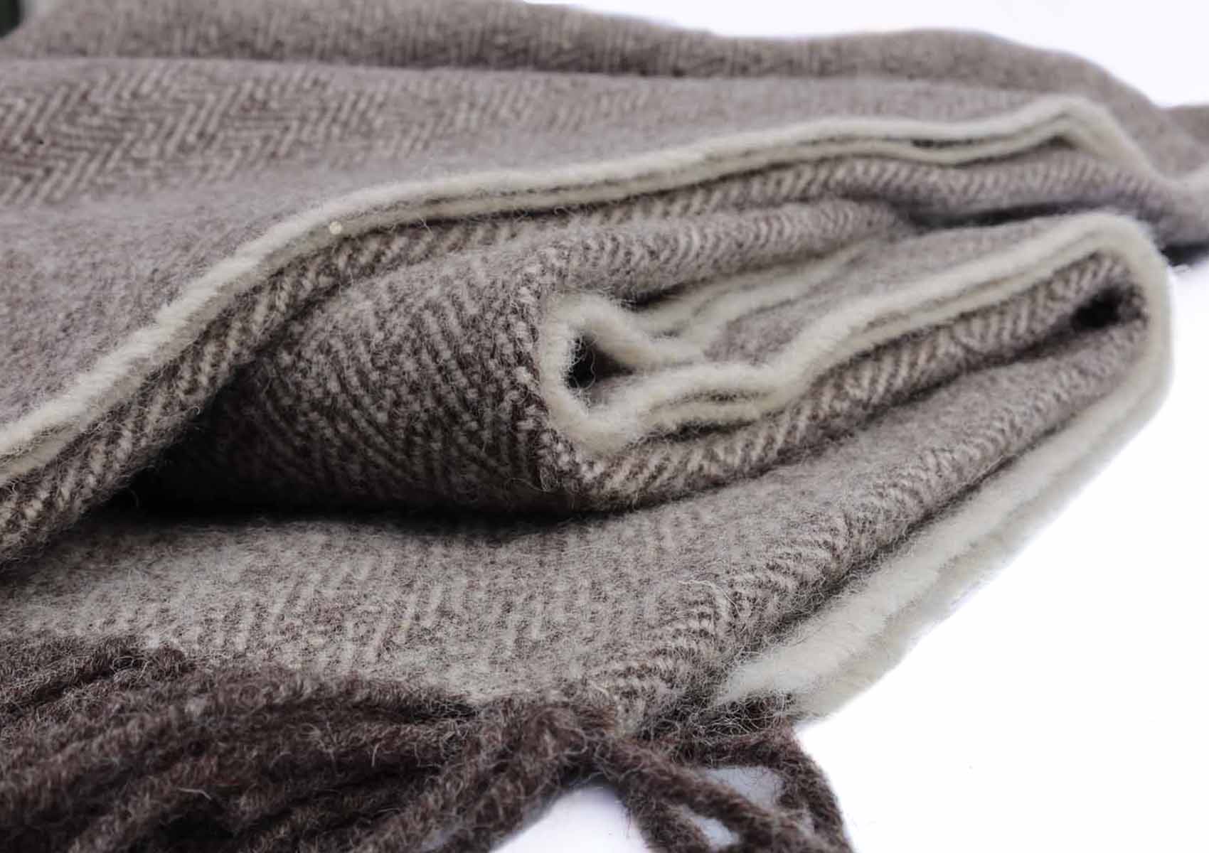Shetland Worsted Wool Blanket Grey