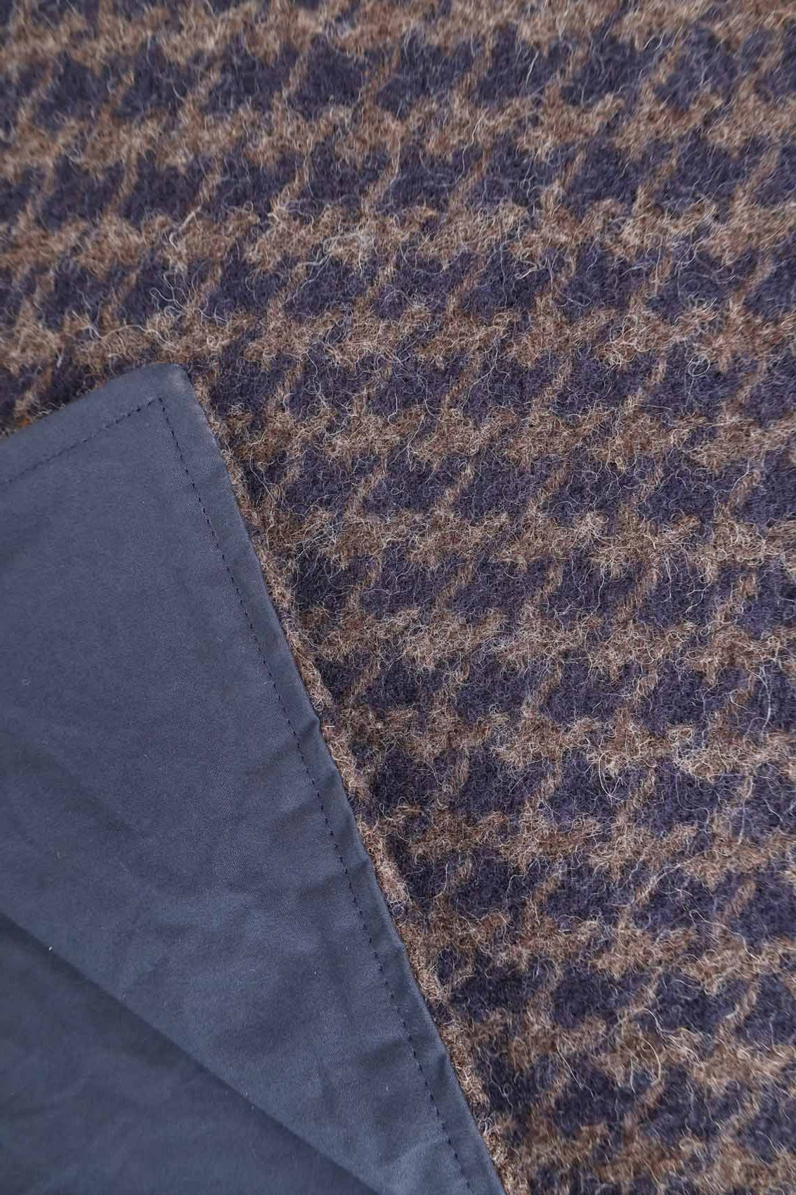 Family Picnic Blanket | Shetland Houndstooth Blue and Grey