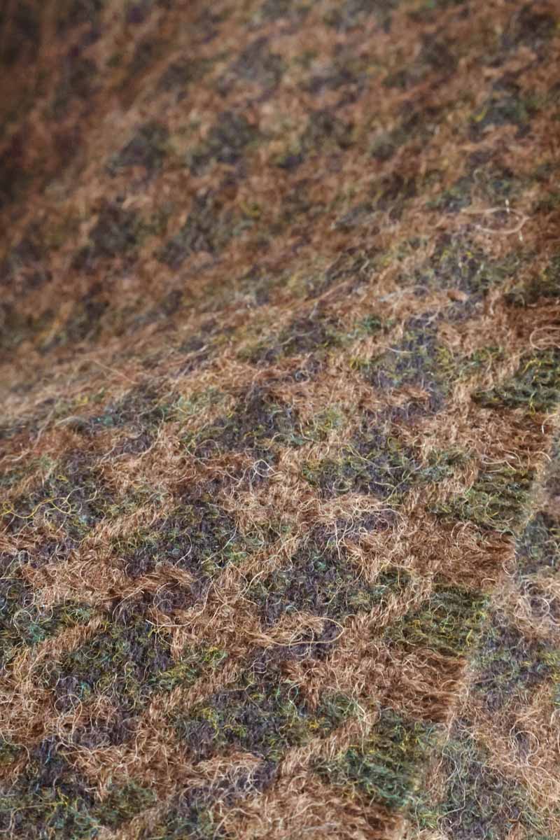 Houndstooth Shetland Sofa Wool Blanket | Peacock