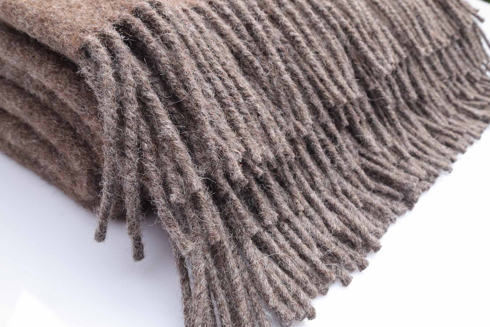 Shetland Worsted Wool Blanket Brown
