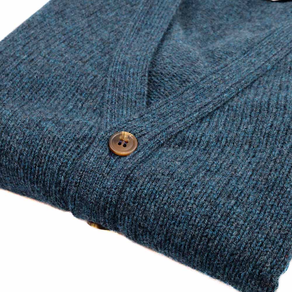 Cardigan pour homme vert émeraude Harley of Scotland avec boutons