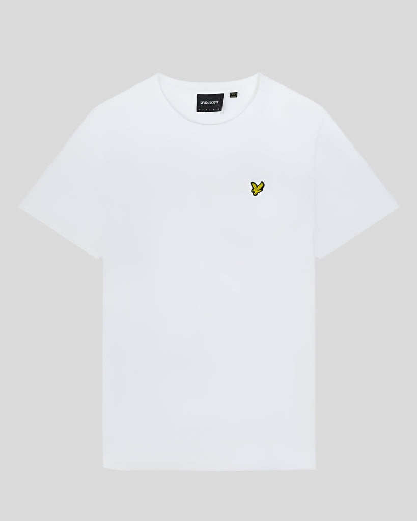 Lyle & Scott Herren T-Shirt Rundhals Weiß — Flachansicht, Regular Fit