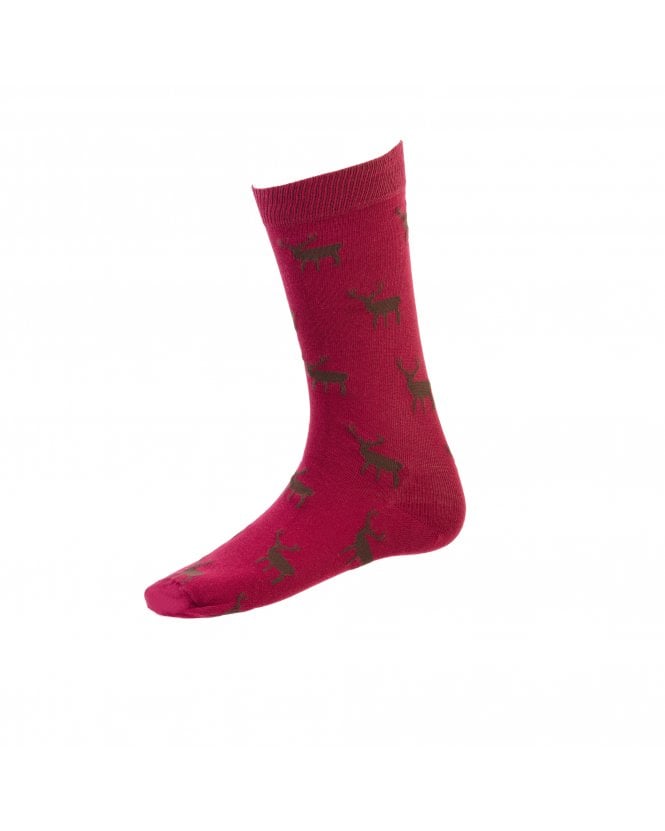 House of Cheviot | Herren Socken Hirsch Rot