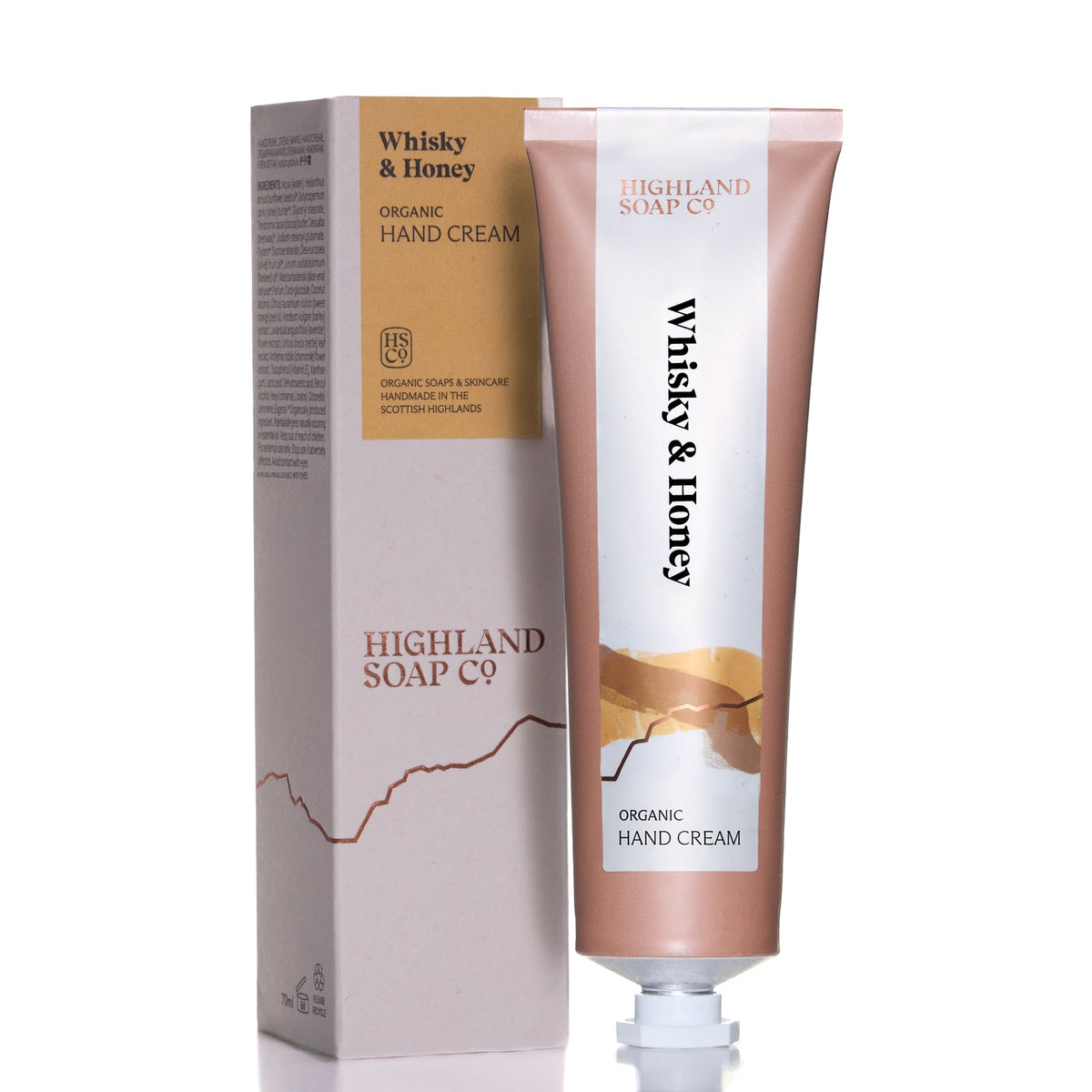 The Highland Soap Company Handcreme Whisky & Honey 70ml — organische Bio-Handcreme in Aluminiumtube