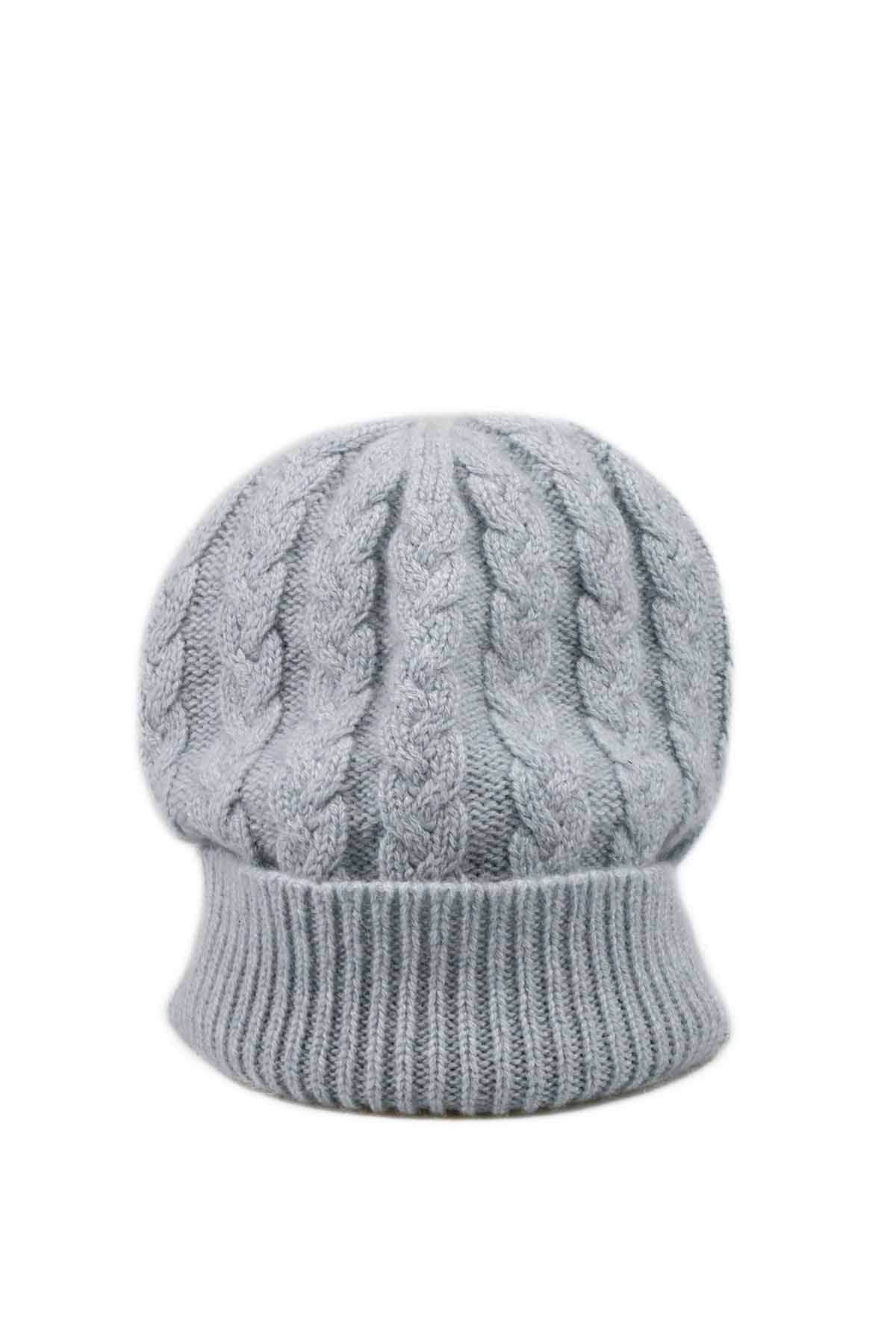 Kaschmir Mütze Damen von William Lockie Silber-Blau