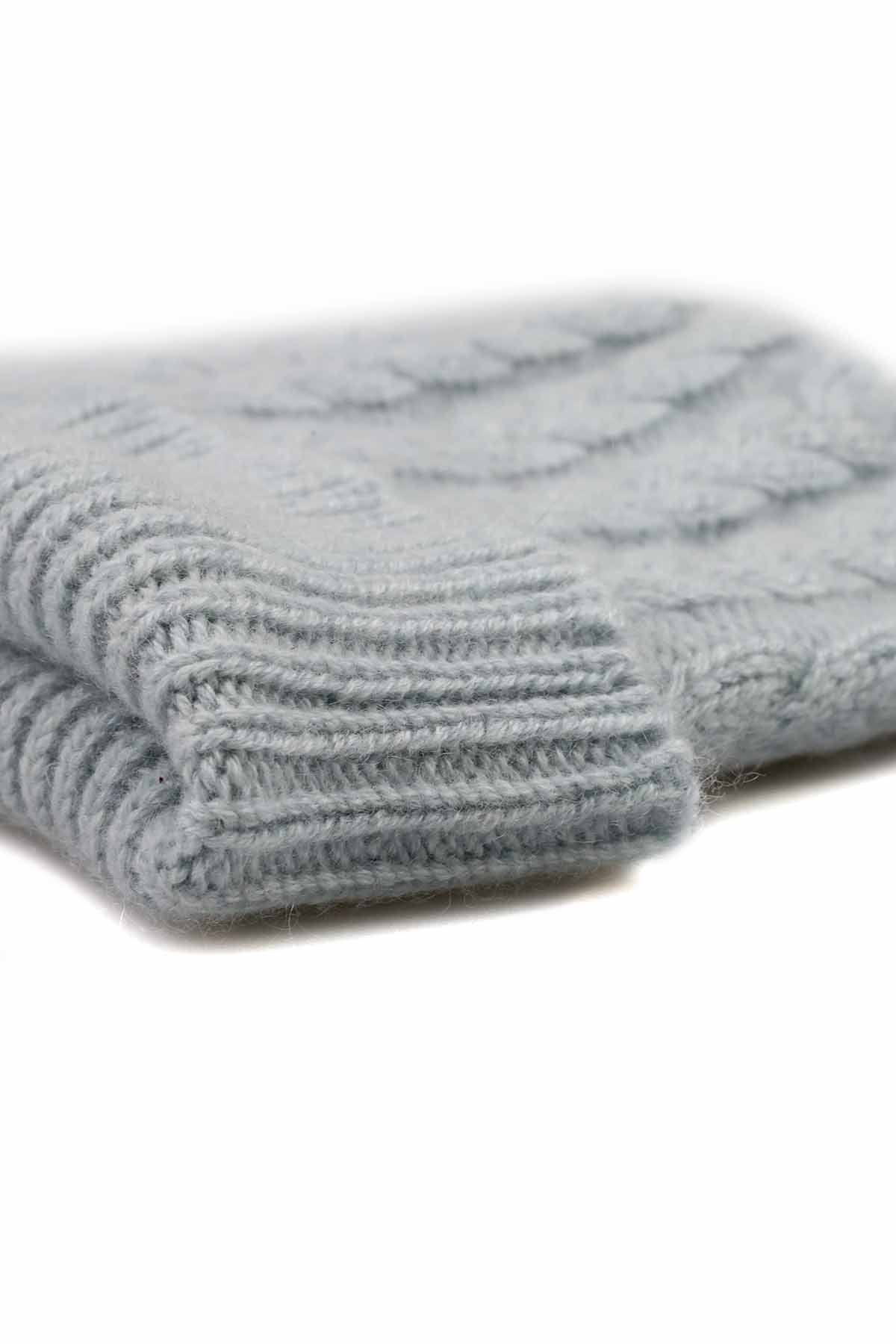 William Lockie Damen Kaschmir Mutze Silber-Blau