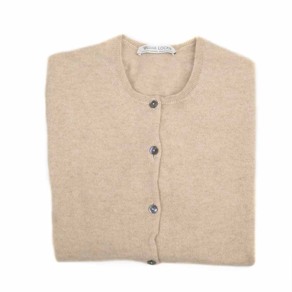 Wiliam Lockei Damen Kaschmir Strickjacke Beige