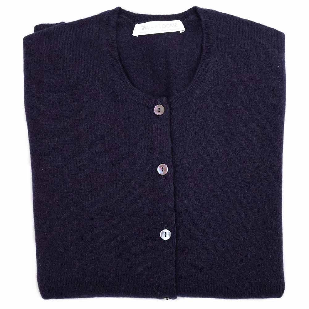William Lockie Damen Kachmir Strickjacke Blau