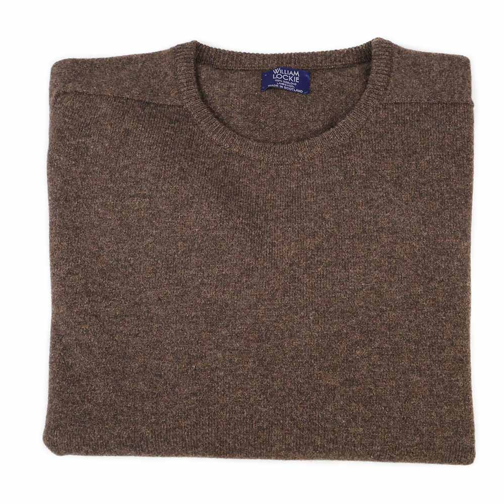 William Lockie Herren Pullover Lammwolle Cocoa