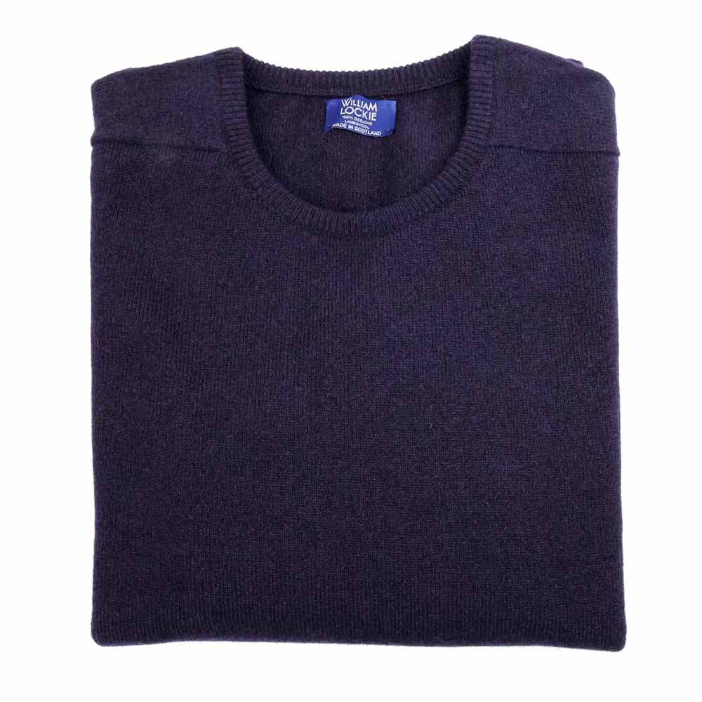 William Lockie Herren Lammwolel Pullover Marine Blau