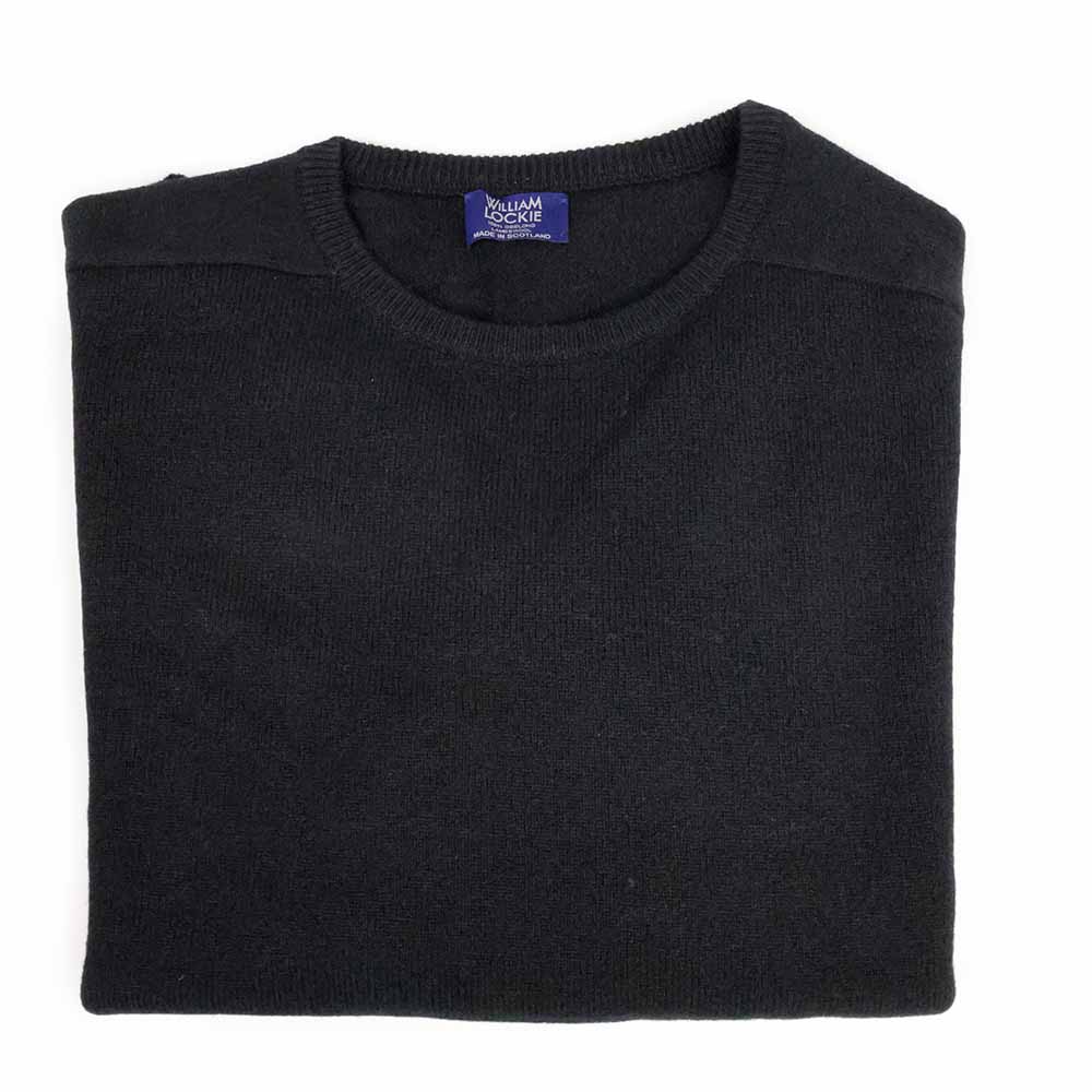 William Lockie Herren Geelong Lammwolle pullover in Schwarz
