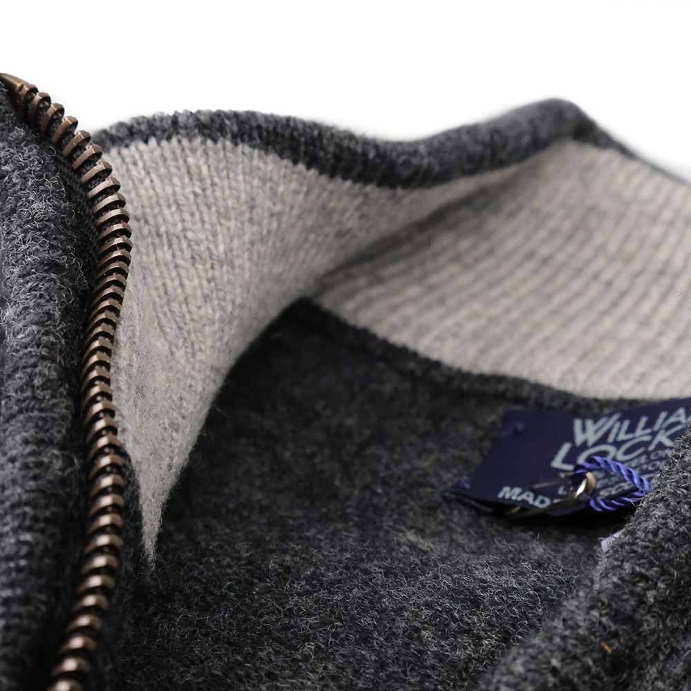 Herren Rollkragenpullover Reißverschluss Grau