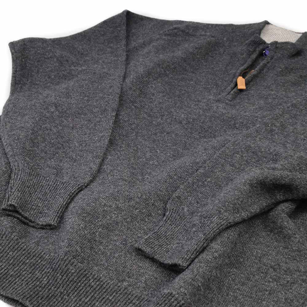 Herren Rollkragenpullover Reißverschluss Grau