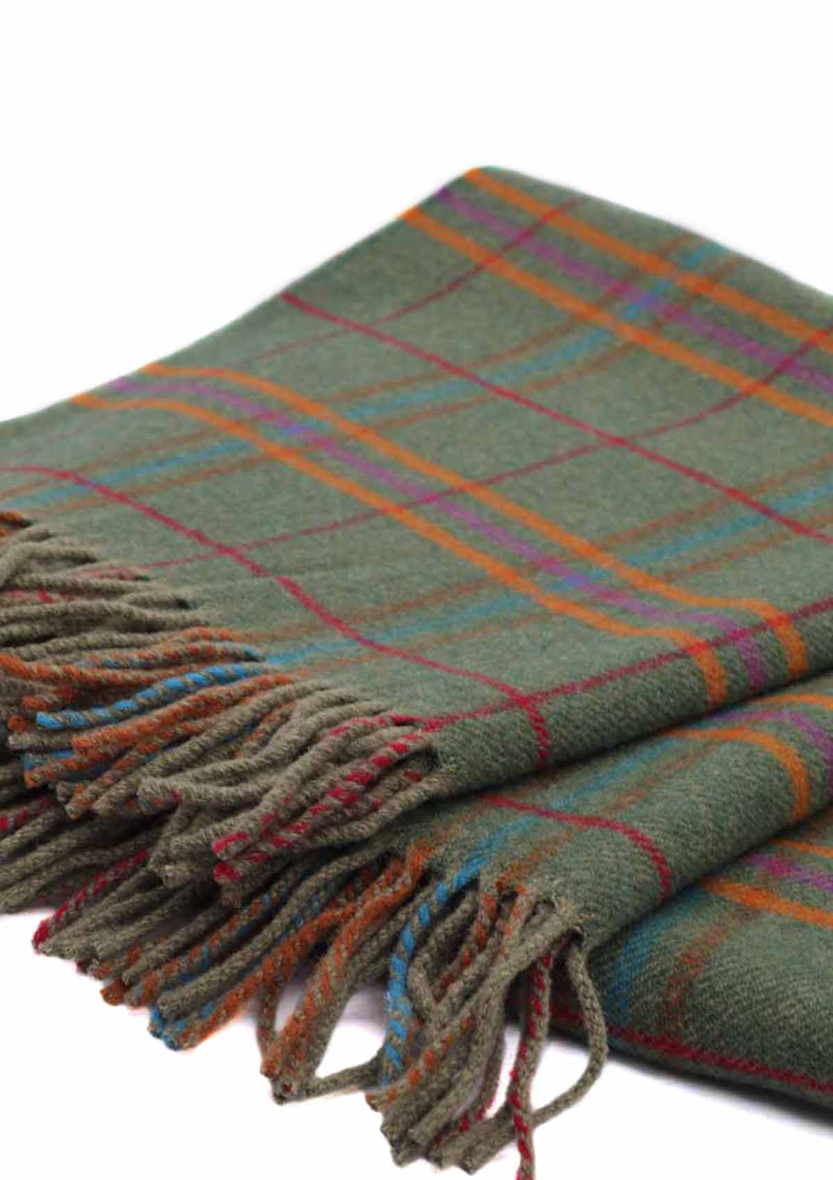 Scottish Tartan Plaid | Green Orange Red | Ailsa Craig
