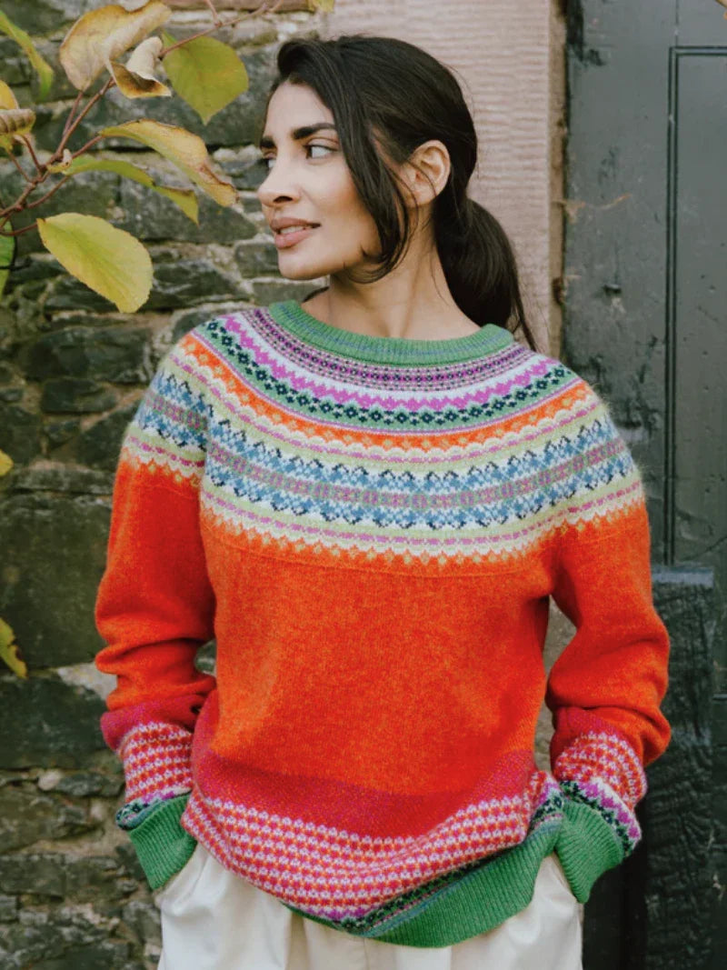 Eribé Alpine Pullover Bellarose Chilli Rot Fairisle Damen Modell