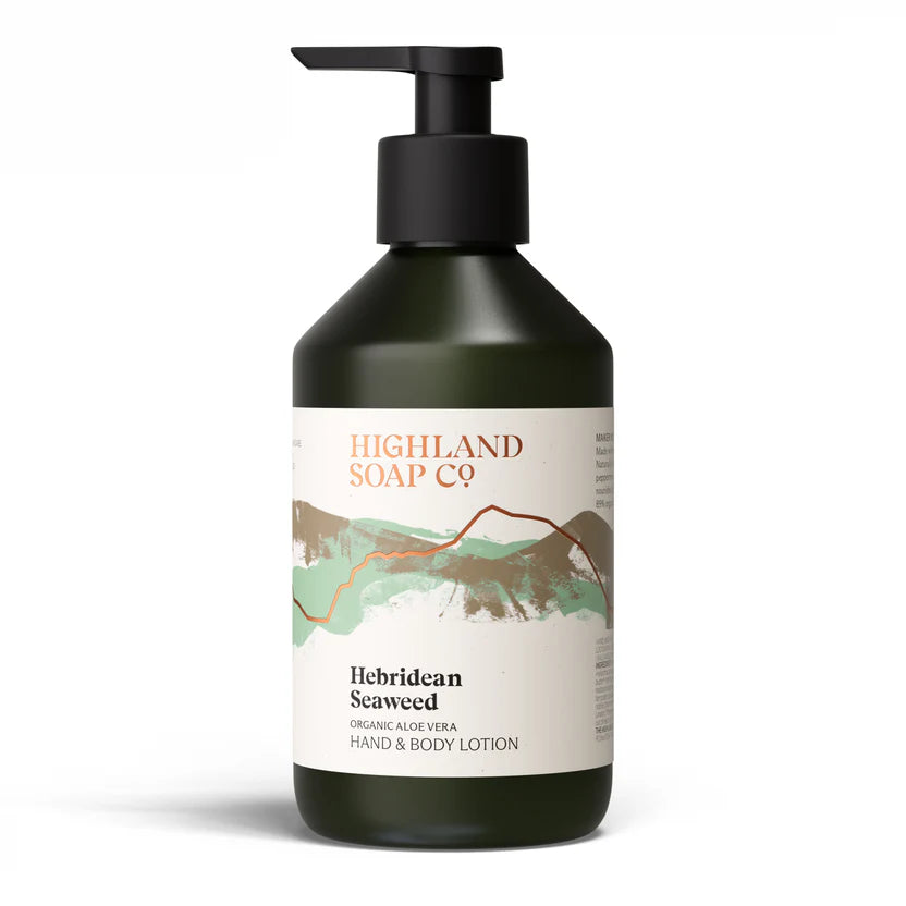 The Highland Soap Company Hand- & Körperlotion Hebridean Seaweed 300 ml — pflegende Lotion mit Meeresalgen, Pfefferminze und Lavendel, Made in Scotland