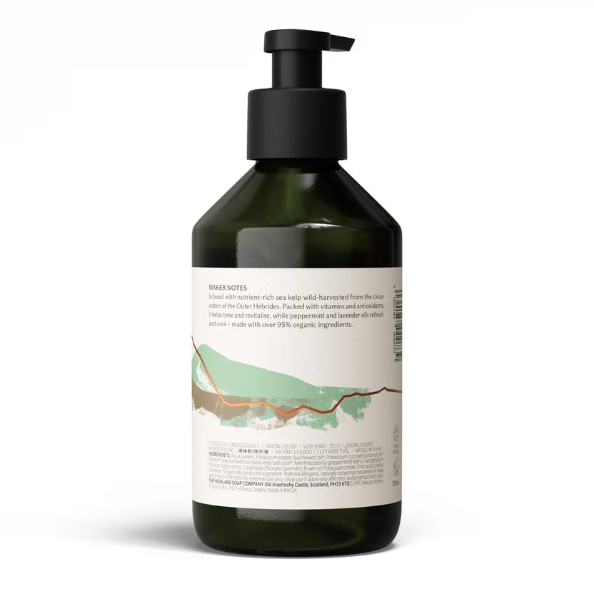 The Highland Soap Company Flüssigseife Hebridean Seaweed 300 ml — weitere Ansicht der Bio-Handseife mit Seetang, Pfefferminze und Lavendel