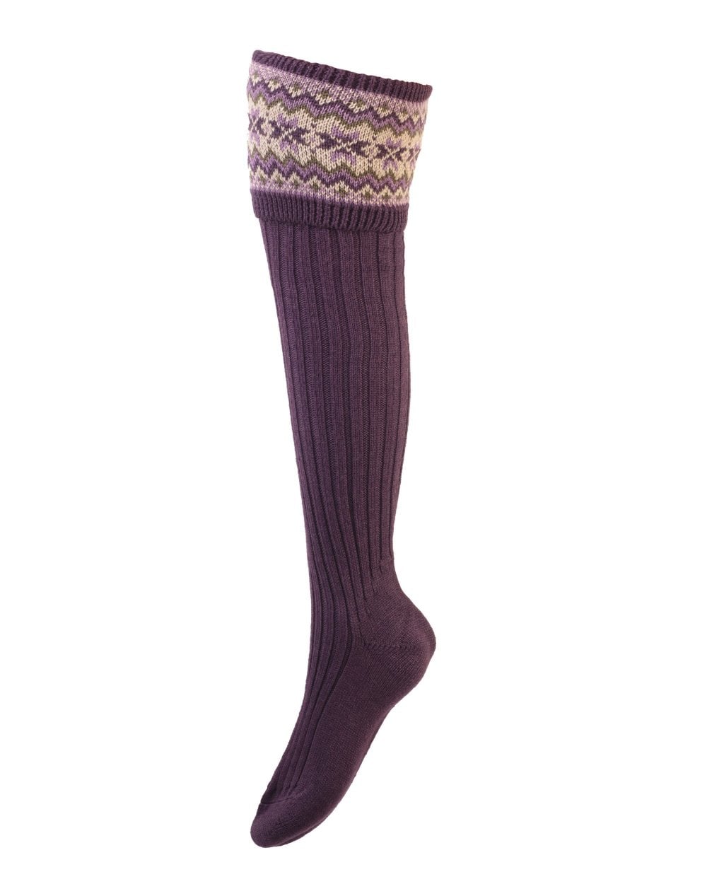 Women's Fairisle Socks - Thistle Purple