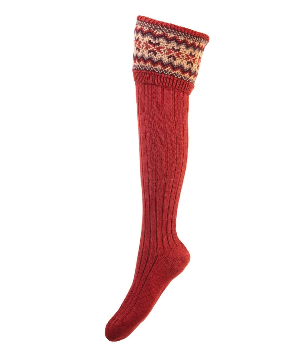 Women's Fairisle Socks - Chestnut