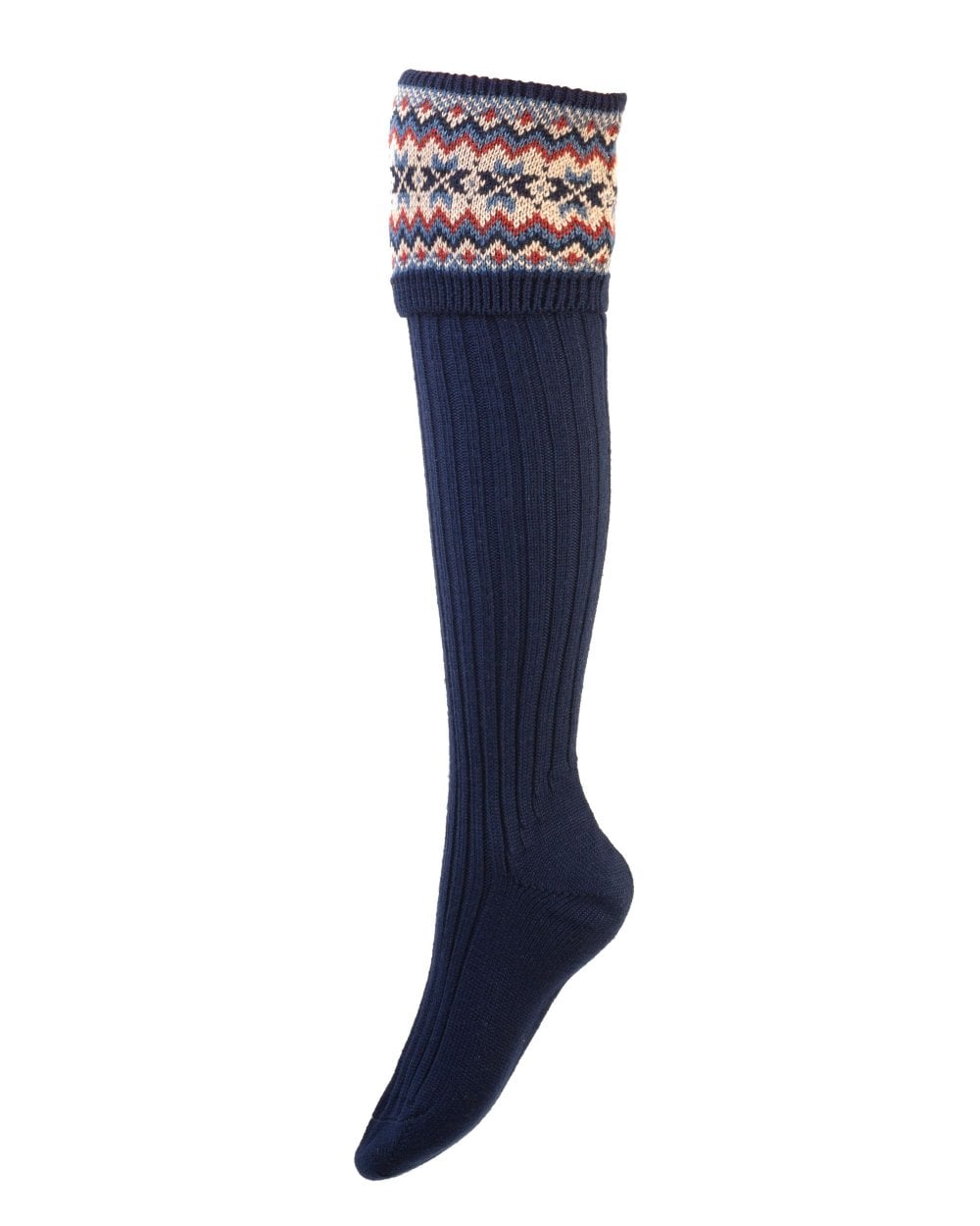 Women's Fairisle Socks - Navy Blue