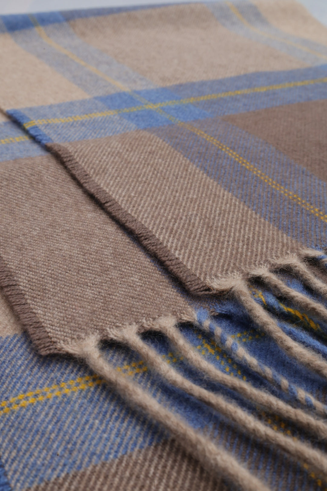 Kaschmirschal Kariert Beige