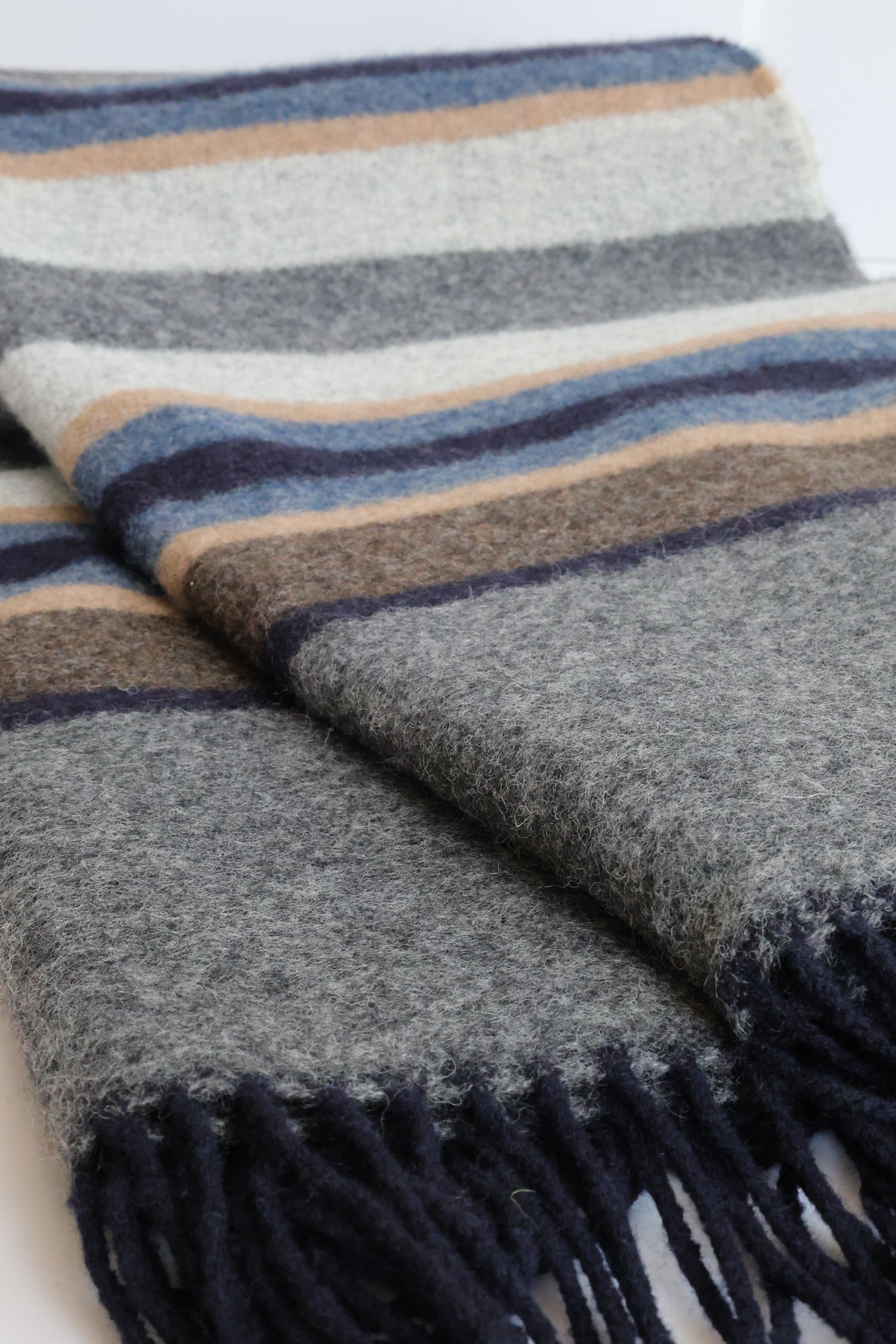 Wool blanket grey evening sun