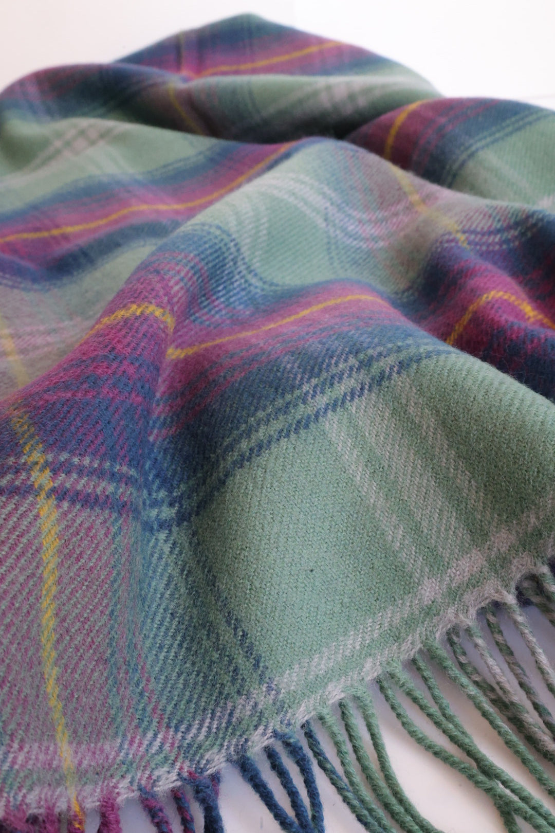 Wool blanket tartan green