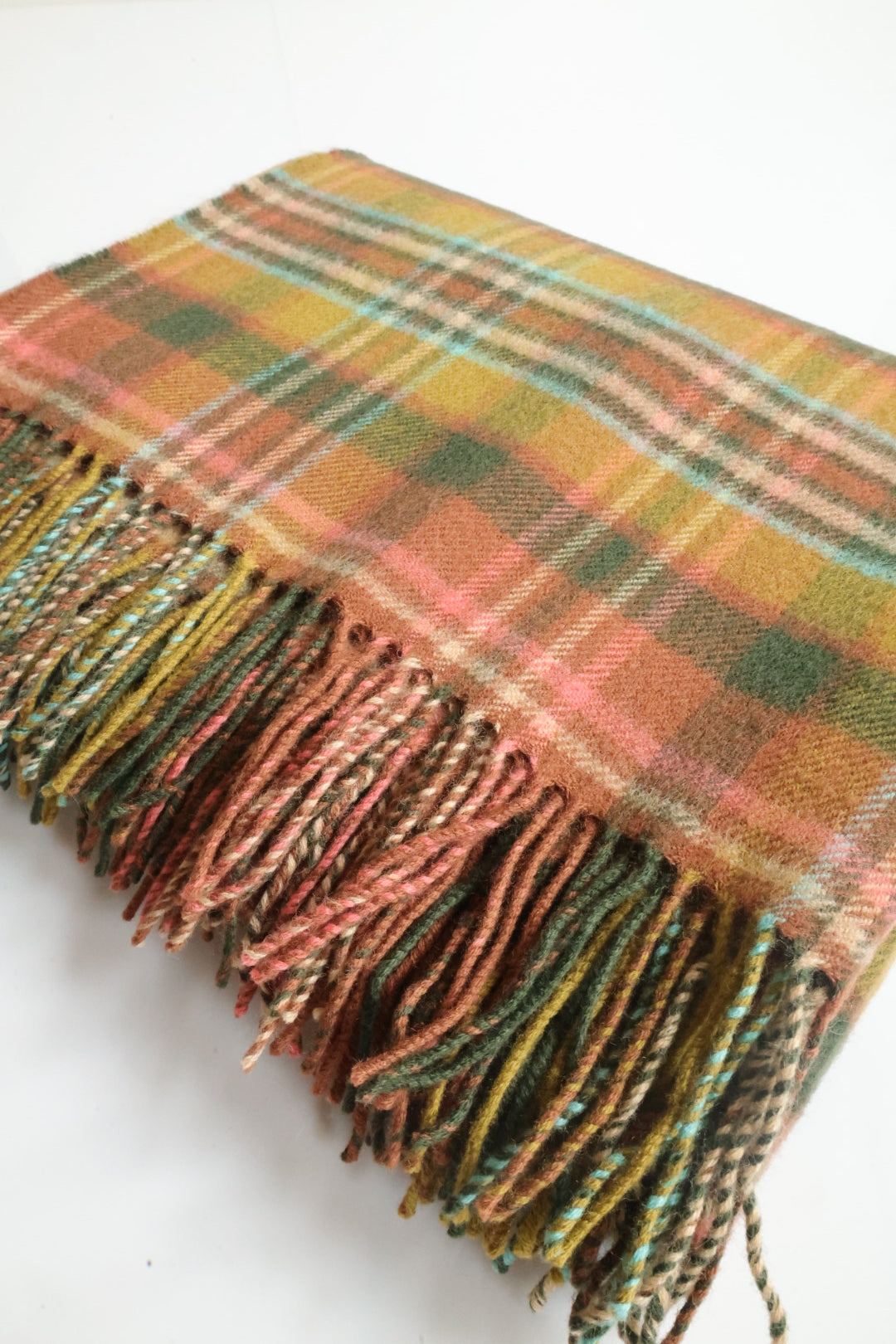 Wool blanket tartan Scott Green Antique