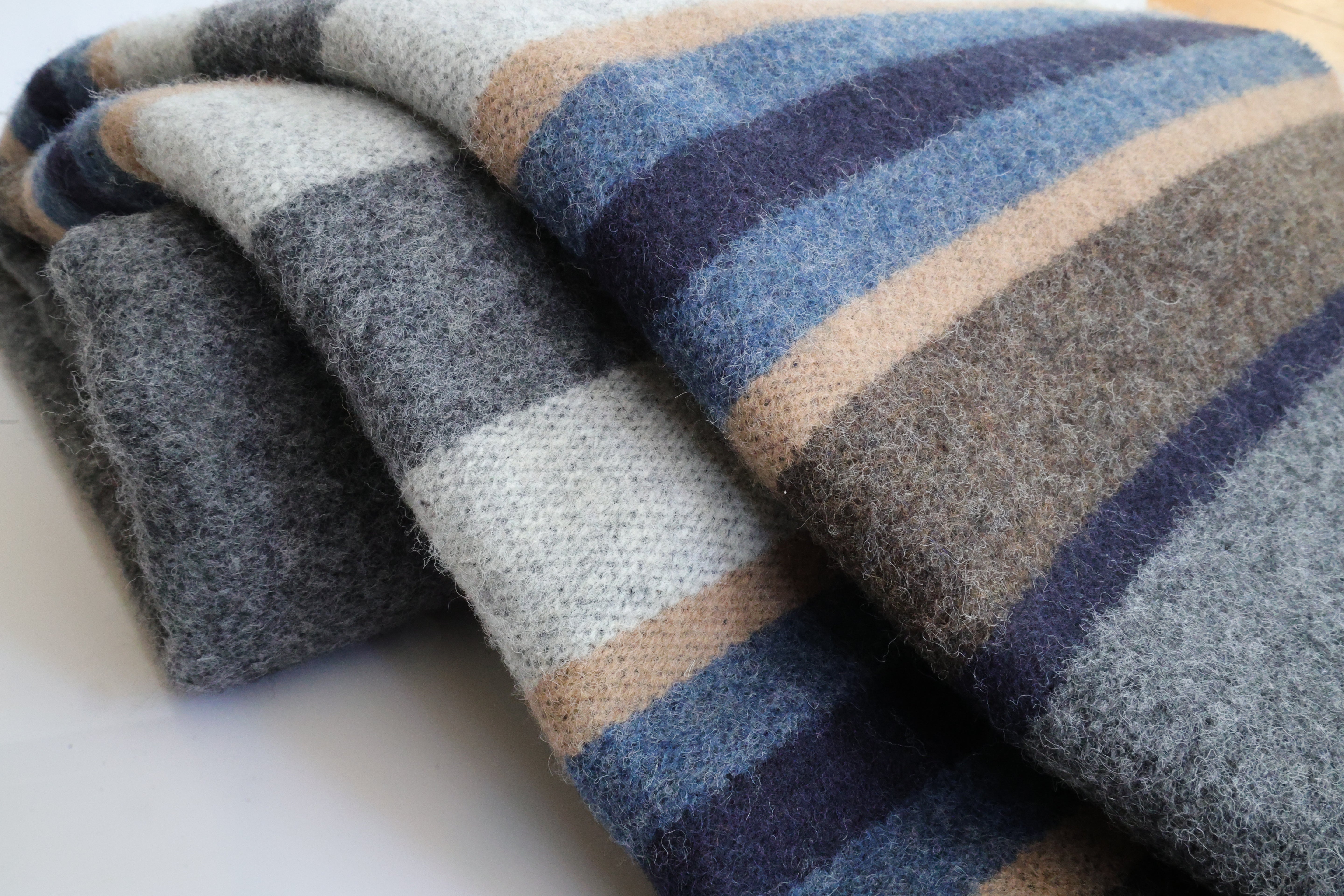 Wool blanket grey evening sun