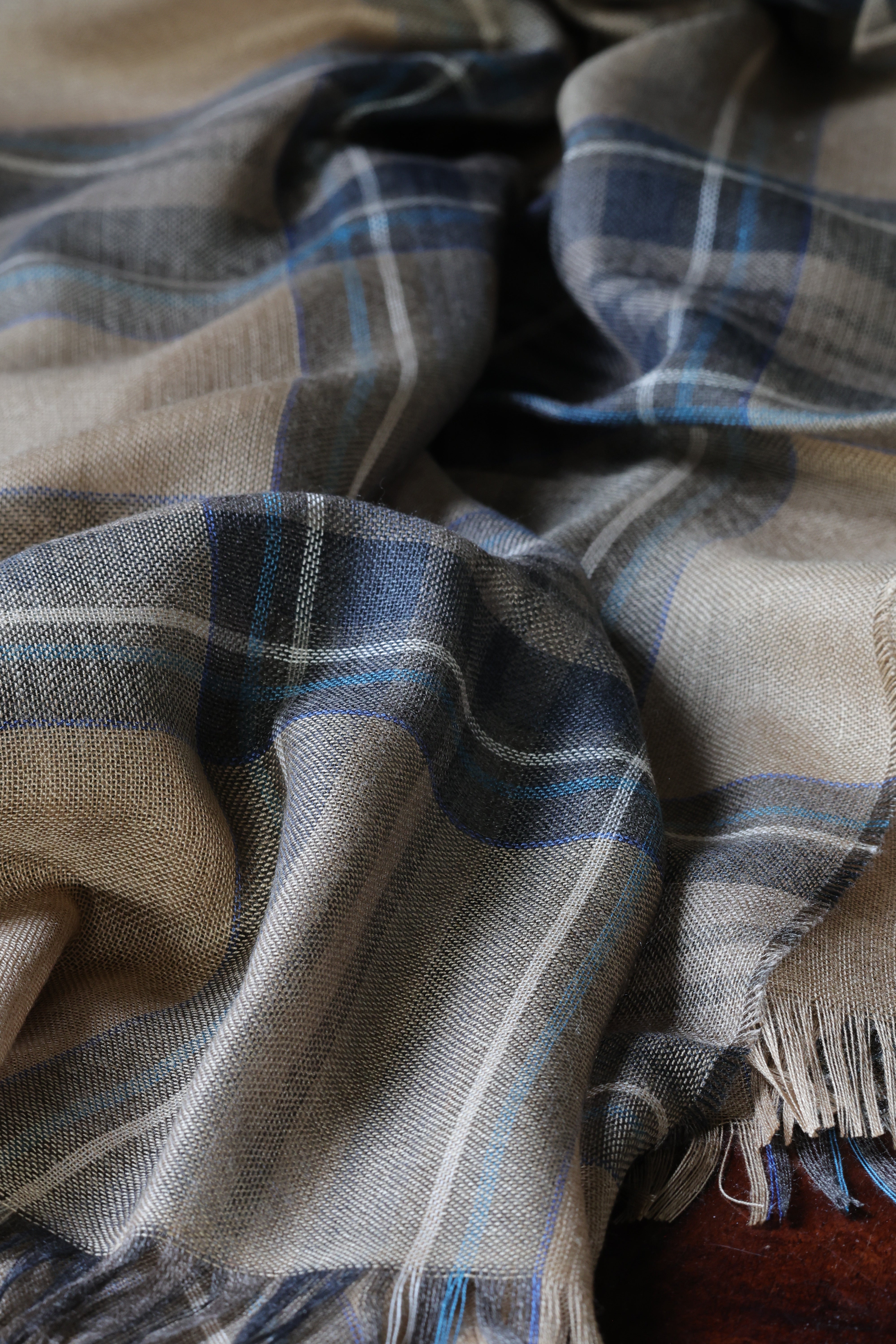 Lightweight Cashmere Silk Luxury Scarf | Stewart Beige